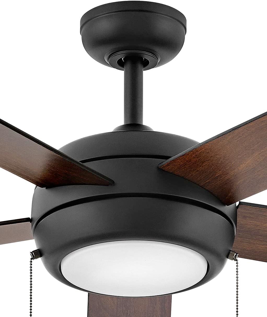 Matte Black 60" LED Ceiling Fan with Walnut Blades