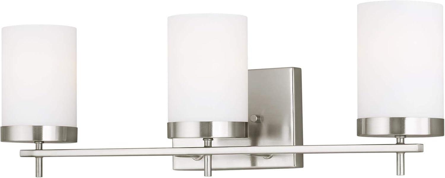 Sea Gull Lighting Generation 4490303EN3-962 Transitional Three Light Wall/Bath from Seagull-Zire Collection in Pewter, Silver Finish, Brushed Nickel