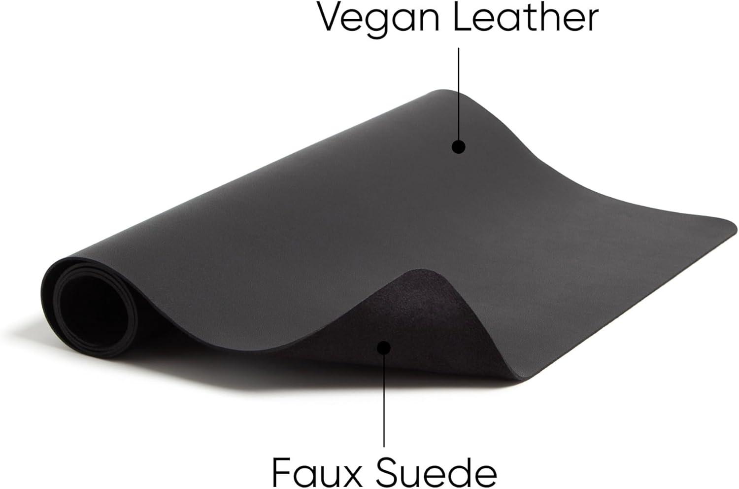 Smead Desk Pad, Vegan Leather, Non-Slip Backing, 31.5” x 15.7”, Charcoal (64833)