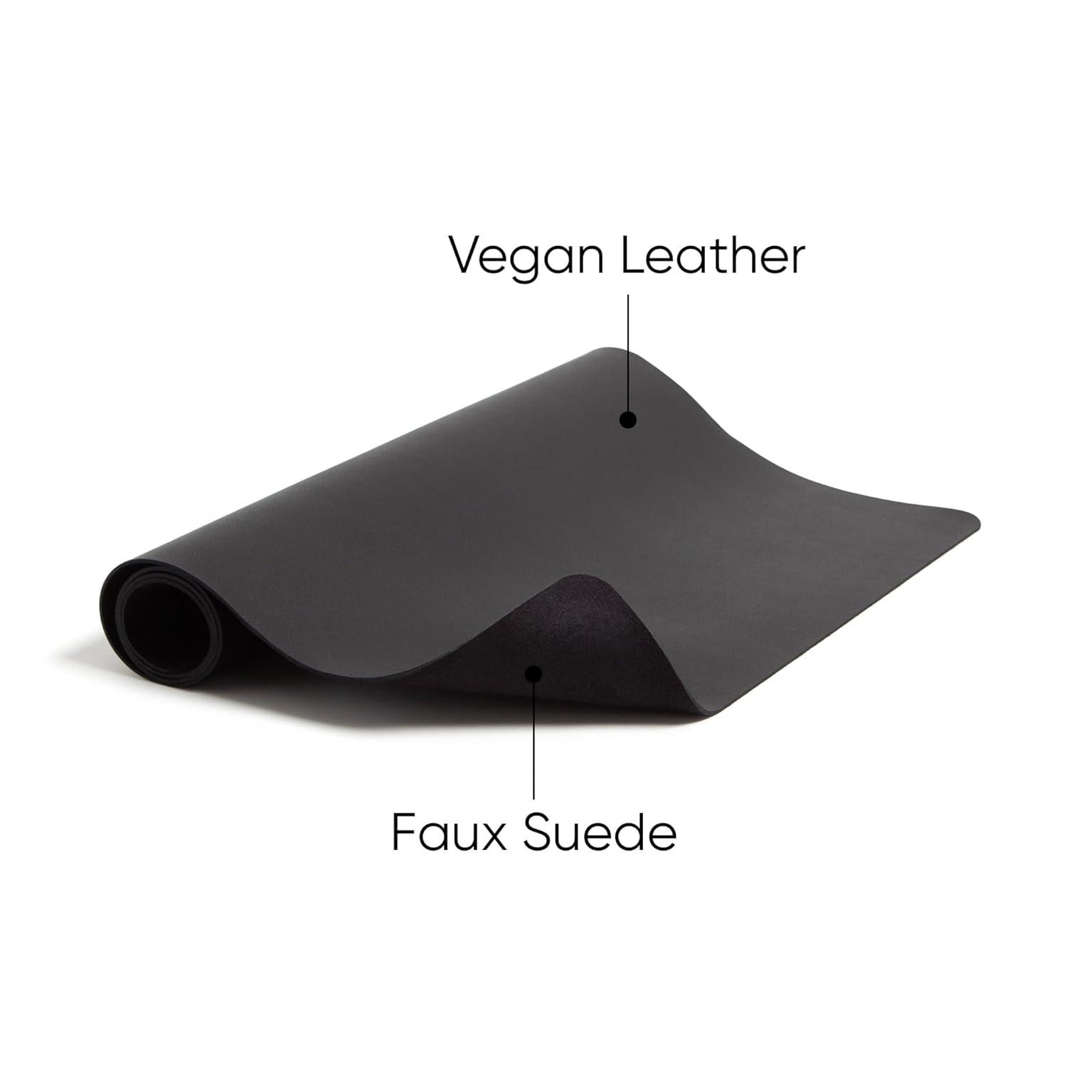 Smead Desk Pad, Vegan Leather, Non-Slip Backing, 31.5” x 15.7”, Charcoal (64833)