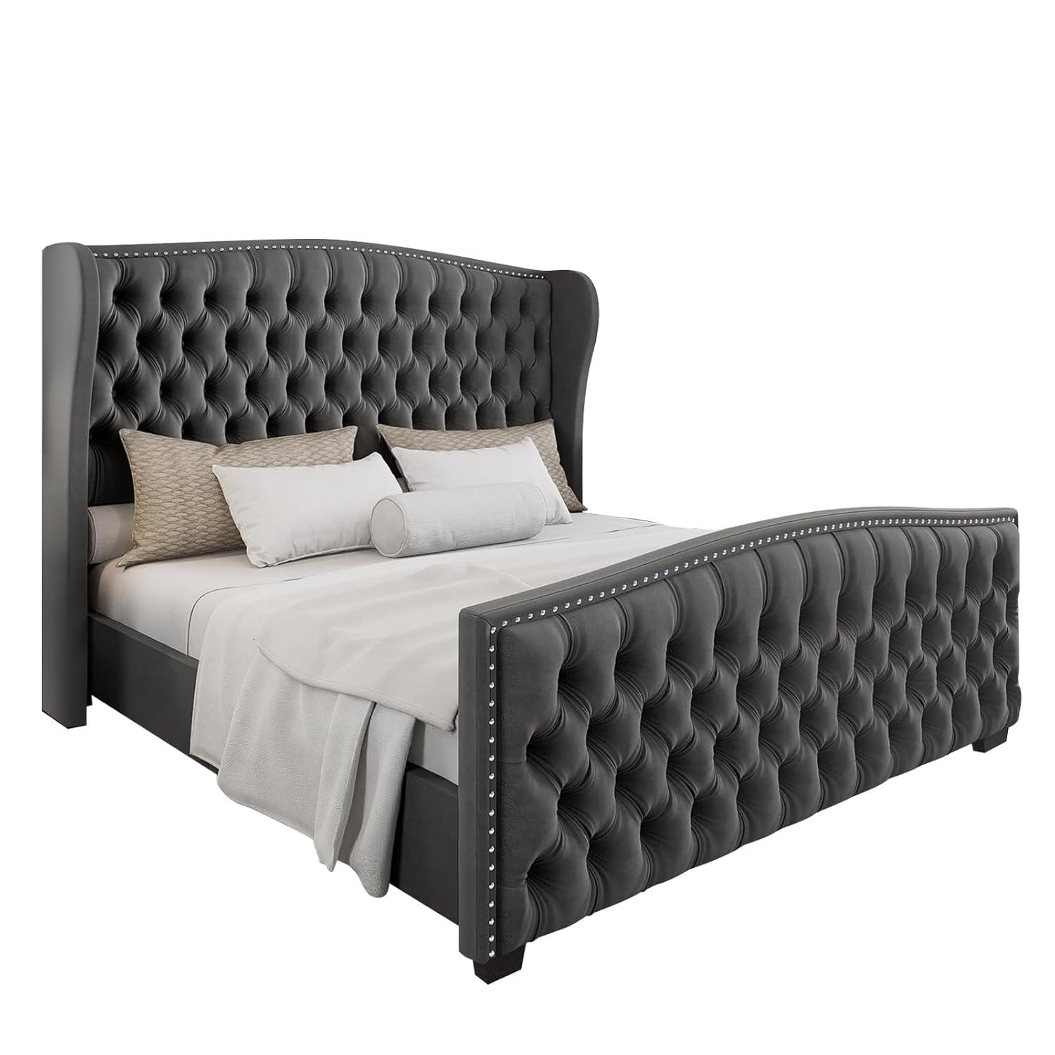 House of Hampton® Platform Bed Frame With Wingback Headboard