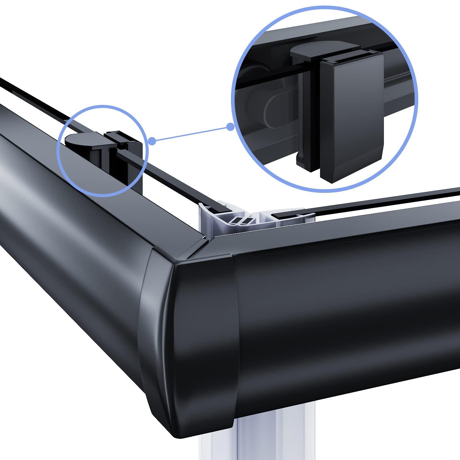 Elegant  Double Opening Sliding Shower Enclosurewith Shower Base Black Matte
