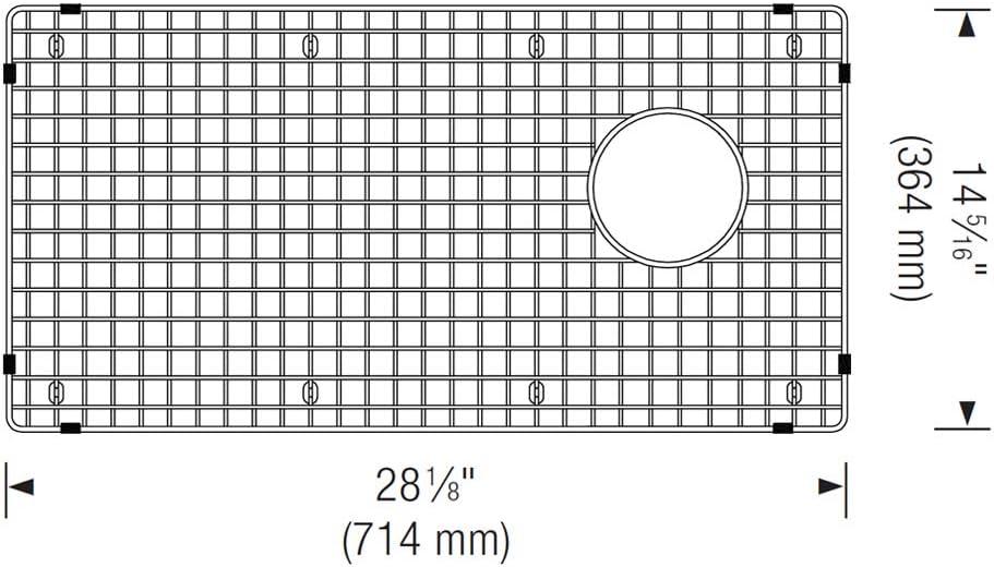 Diamond 28" x 14" Stainless Steel Sink Grid with Rubber Feet