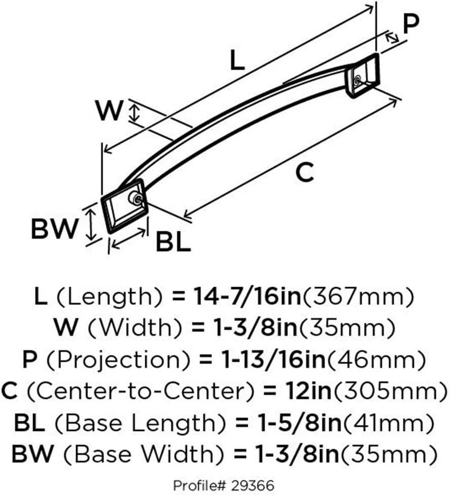 Satin Nickel Modern Appliance Pull with Mounting Hardware