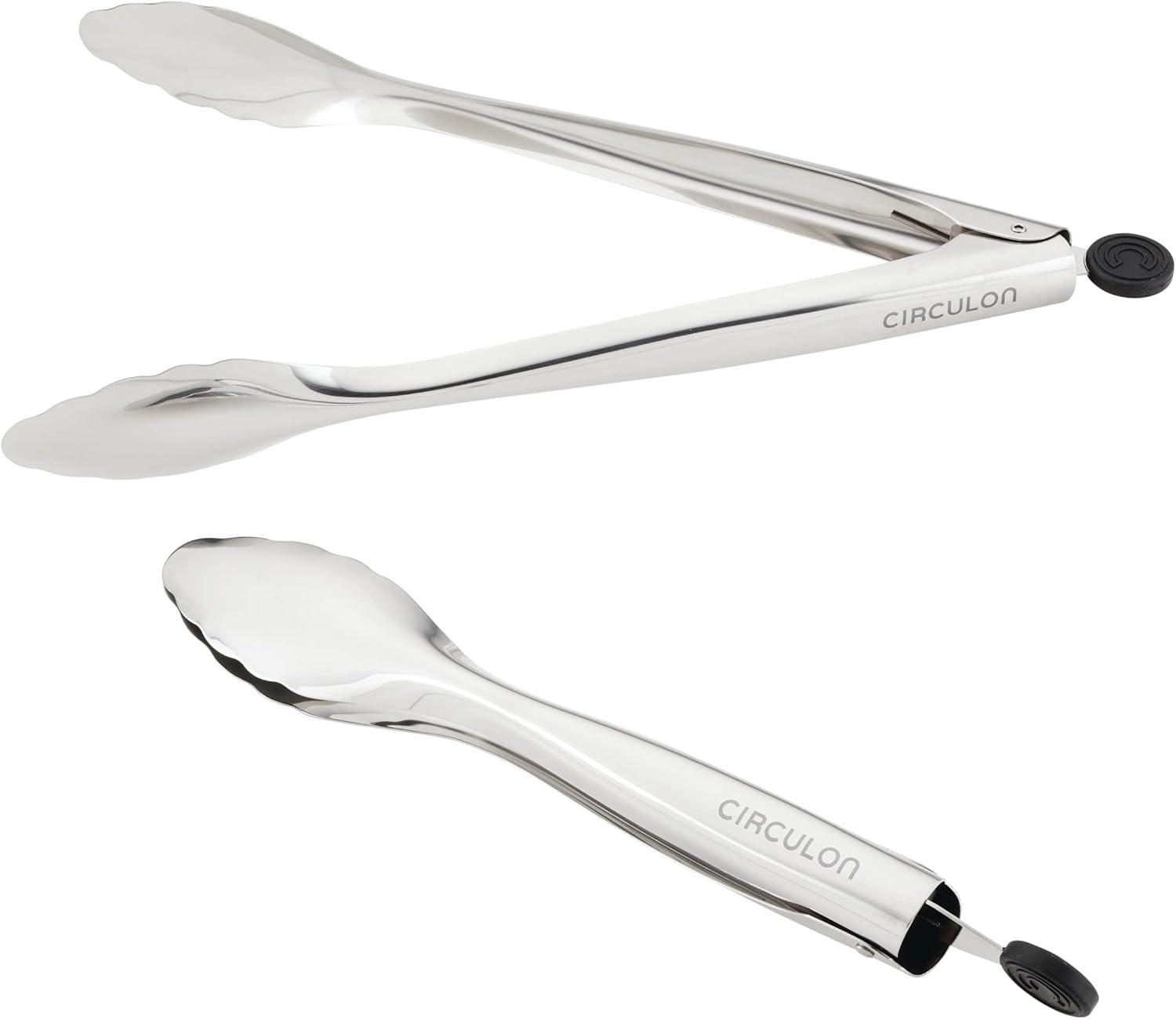 Circulon Stainless Steel Kitchen Cooking Tongs Set, 2 Piece