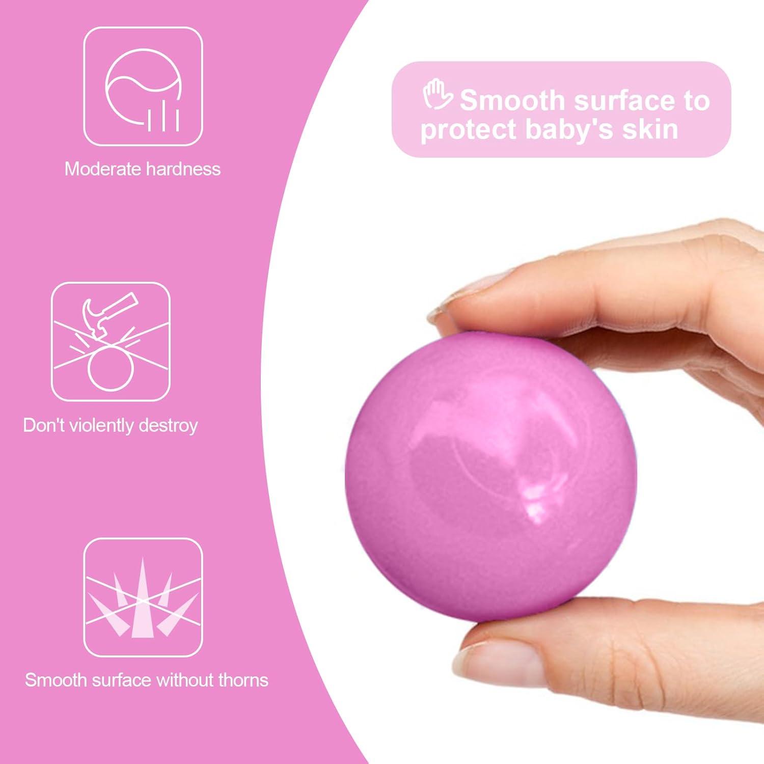 Anvazise 100Pcs Ball Pit Balls Thickened Eco-friendly Smooth Reusable Bite-resistant Hand-on Ability PE Material Macaron Color Pit Balls Kindergarten Toy