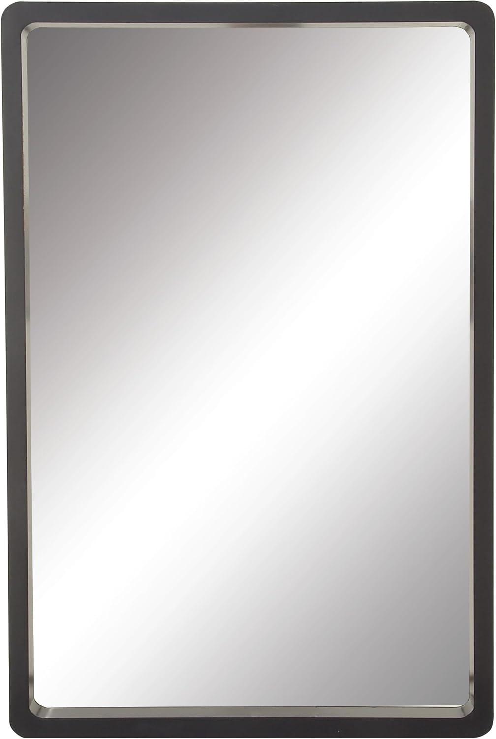 36" x 36" Contemporary Wood Rectangle Wall Mirror Black - Olivia & May: Medium-Sized, MDF Frame, No Assembly Required