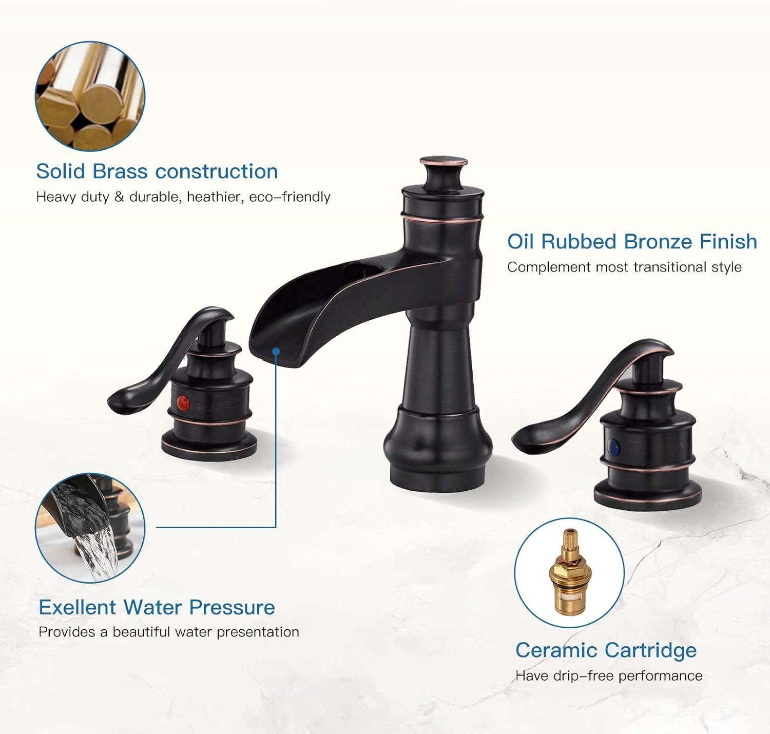 Widespread 2-handle Bathroom Faucet with Drain Assembly