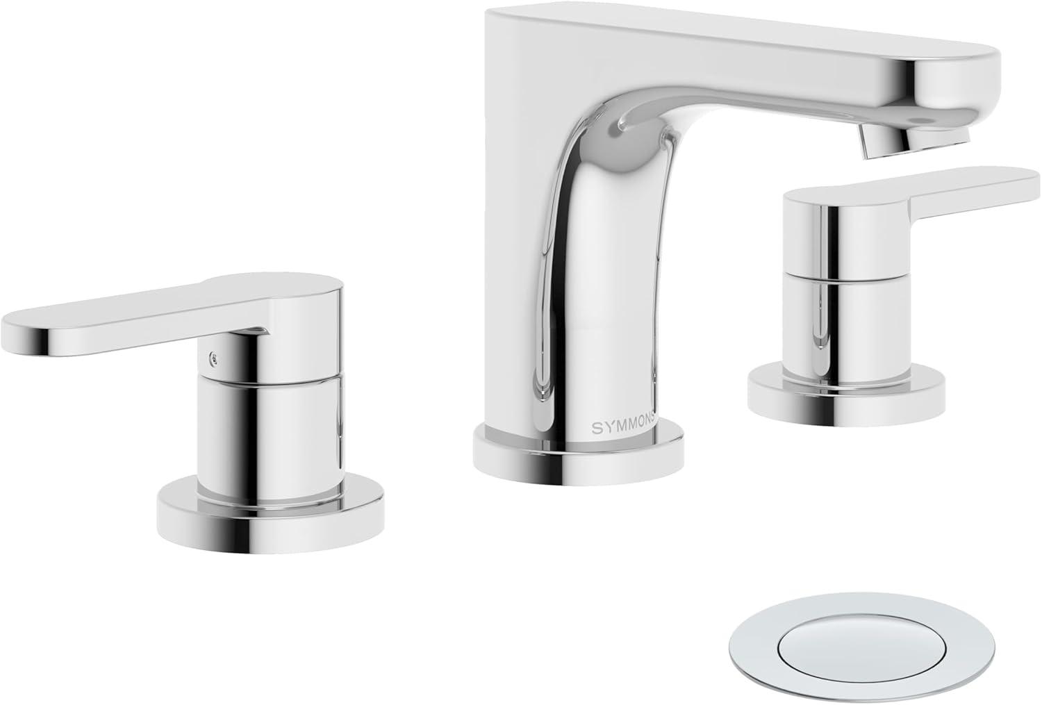 Identity Widespread Two Handle Bathroom Faucet with Push Pop Drain