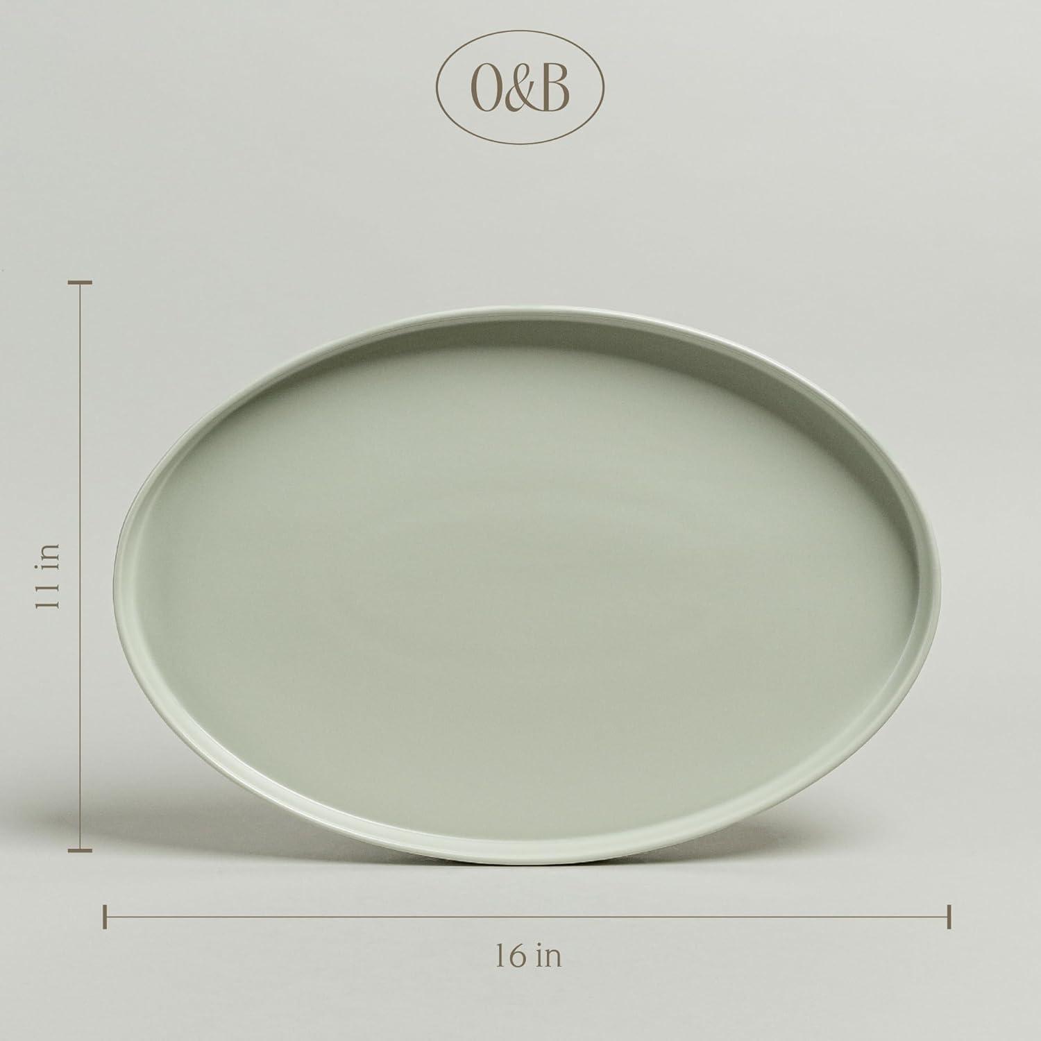 over&back Stackable Oval Serving Platter - Semi - Perfect for Tabletop & Décor