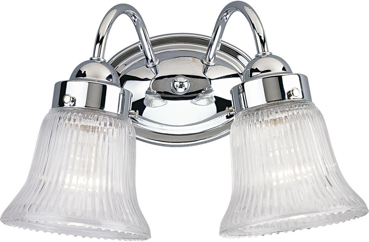 Progress Lighting, Bratenahl, 2-Light, Bath & Vanity, Polished Chrome, Fluted Glass