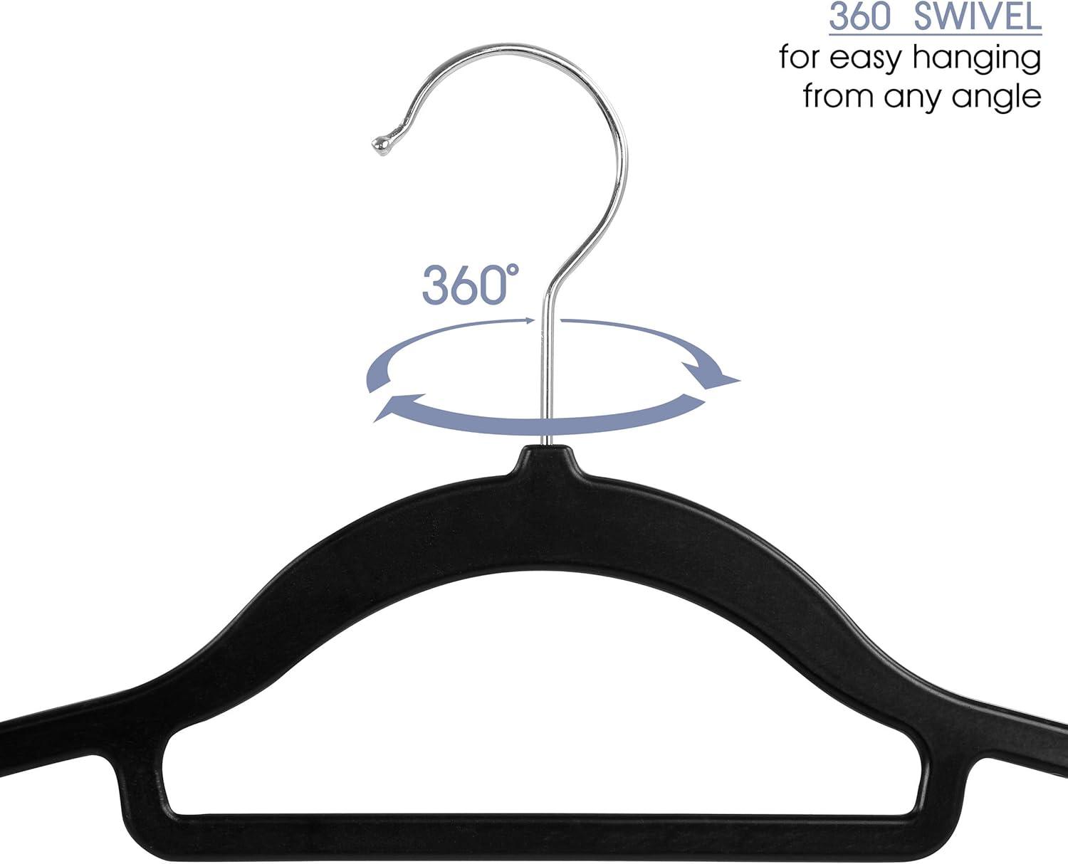 Elama Home 50 Piece Plastic Non Slip Hanger in Black and Gray