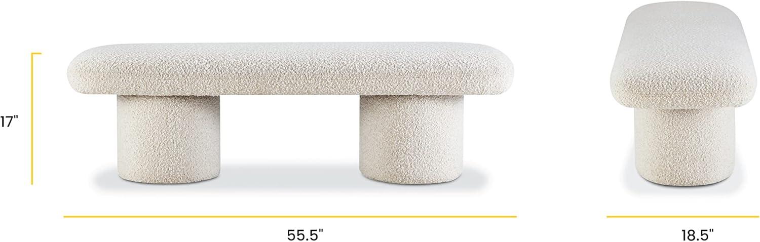 Poly and Bark Poly & Bark Este Bench - Boucle Mid Century Modern Crema White Boucle