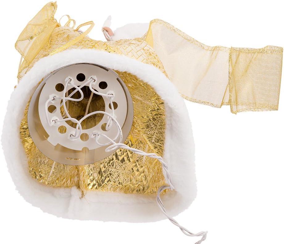 12-Inch Gold Porcelain Angel Tree Topper with Ribbon