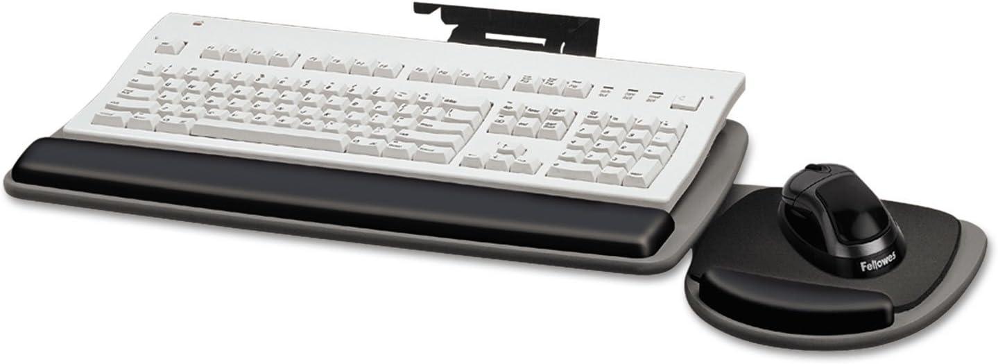 Fellowes 93841 Adjustable Keyboard Platform, 20-1/4 x 11-1/8, Black/Gray