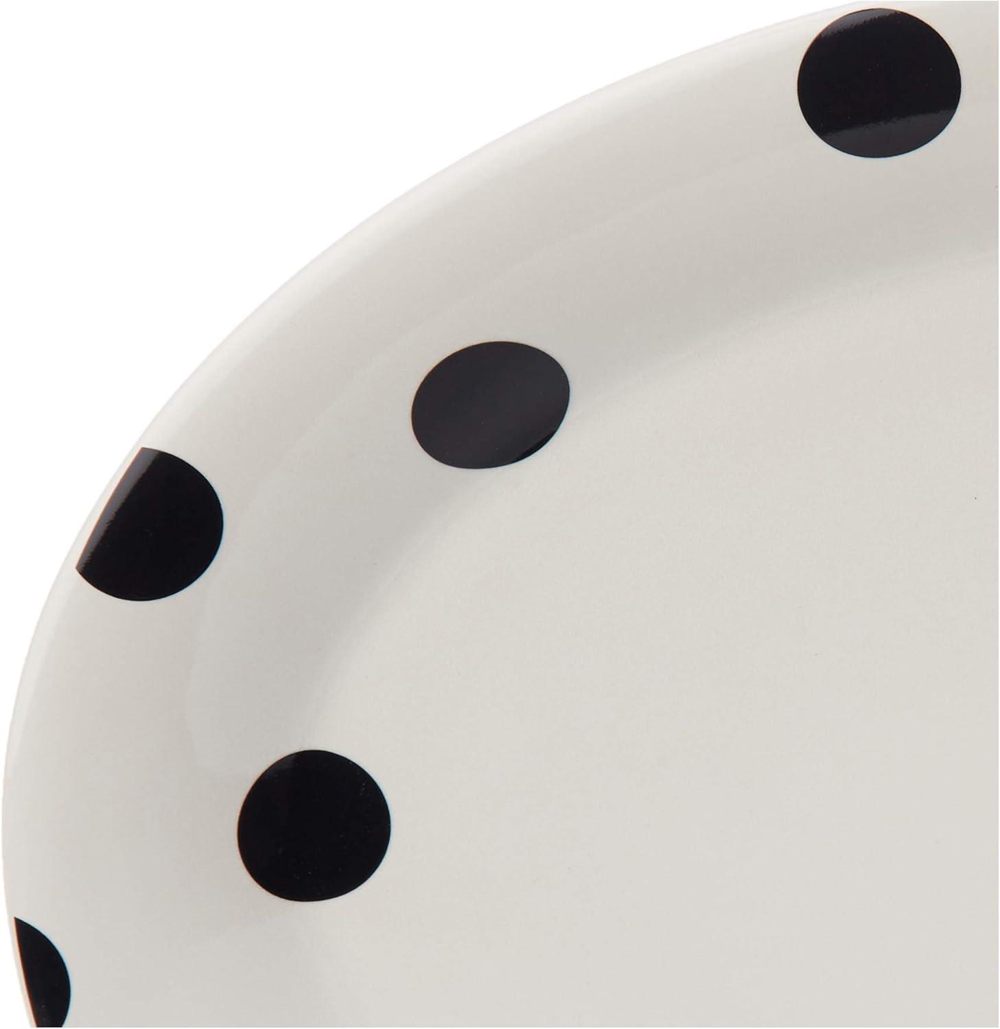 Deco Dot Chic White Ceramic 14" Oval Serving Platter