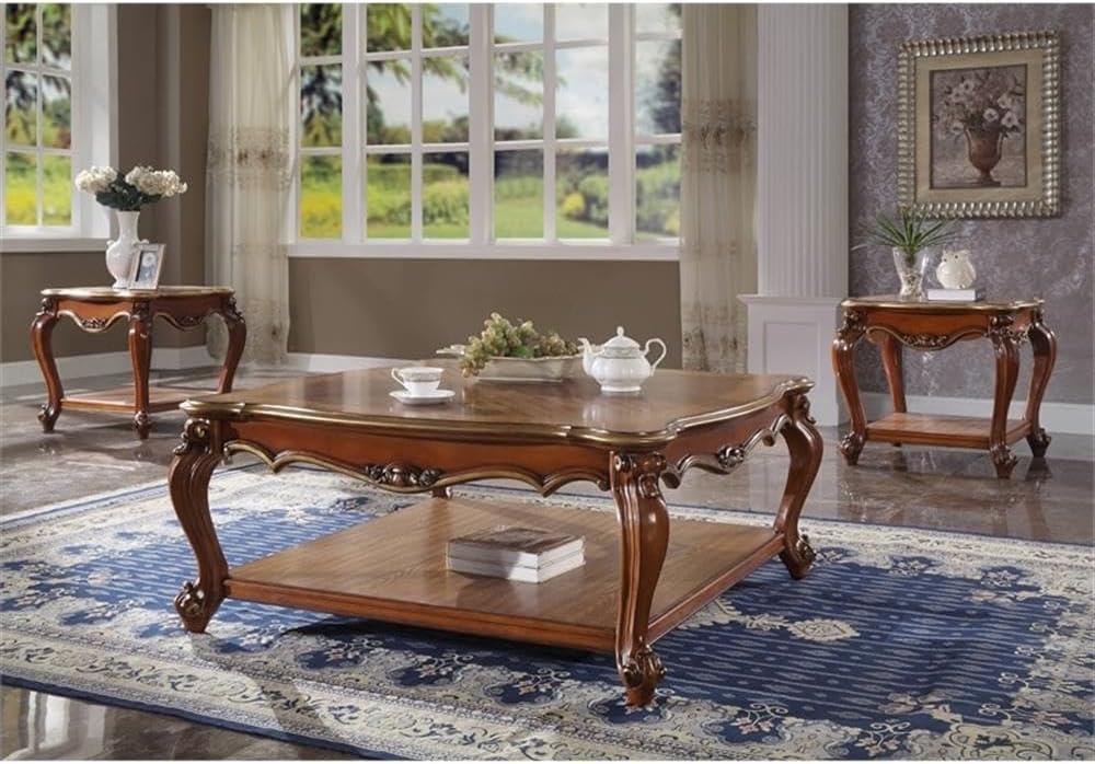 FOSHNATURE Solid Wood 4 Legs Coffee Table with Storage | Wayfair