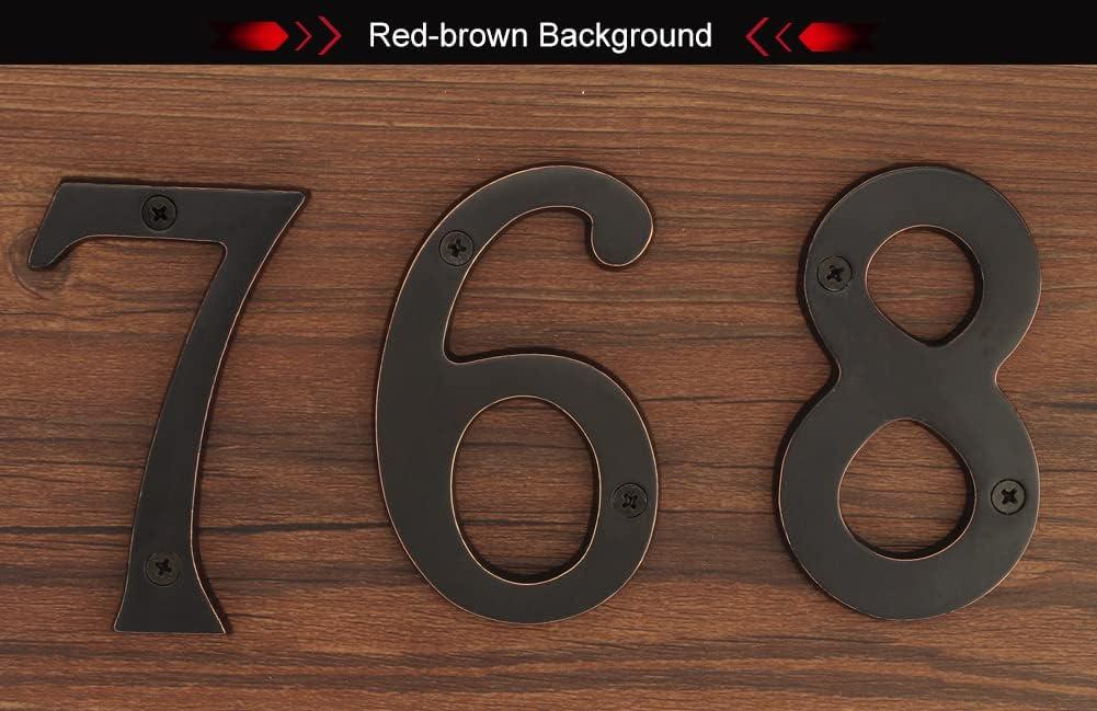 4 Inch Solid Brass House Number 6 in Bright Gold Finish