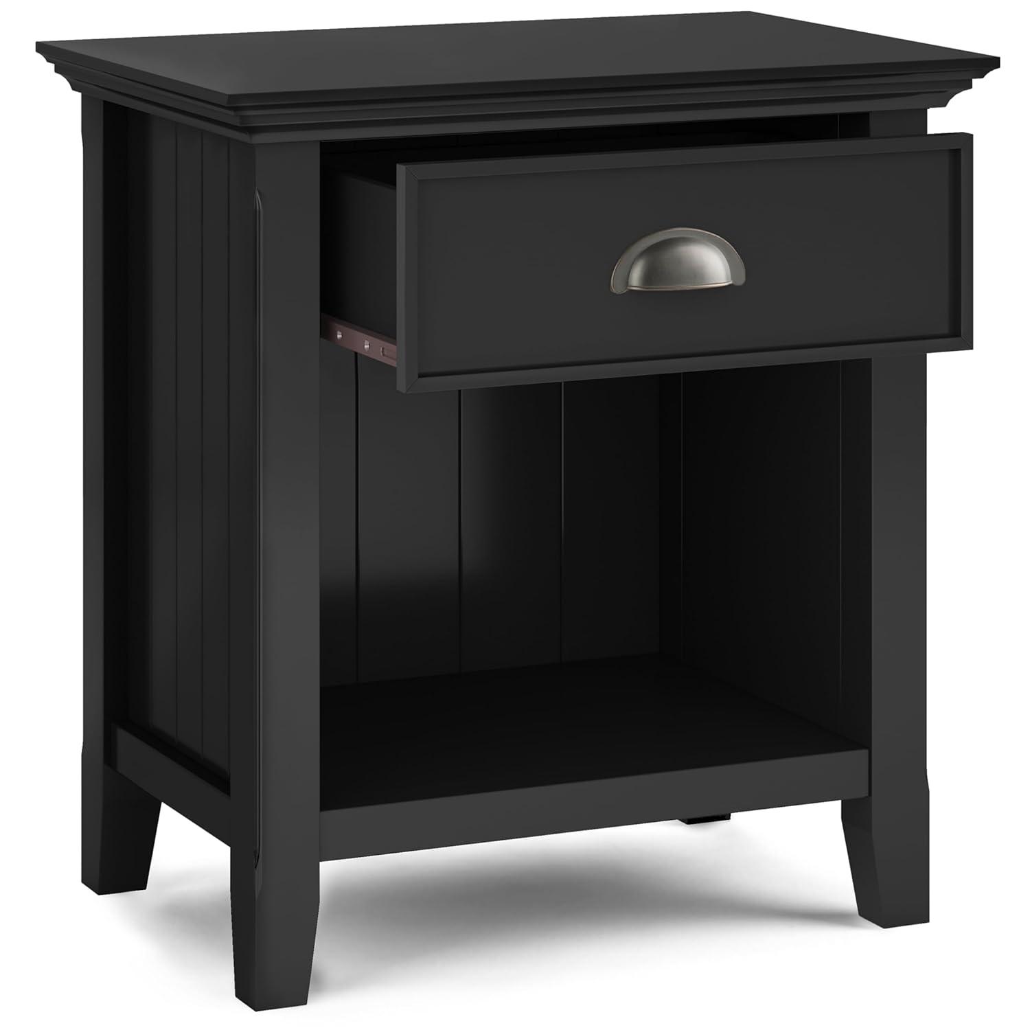 Simpli Home Acadian 24"W 1-Drawer Solid Wood Nightstand with Open Bottom Storage & Reviews | Wayfair