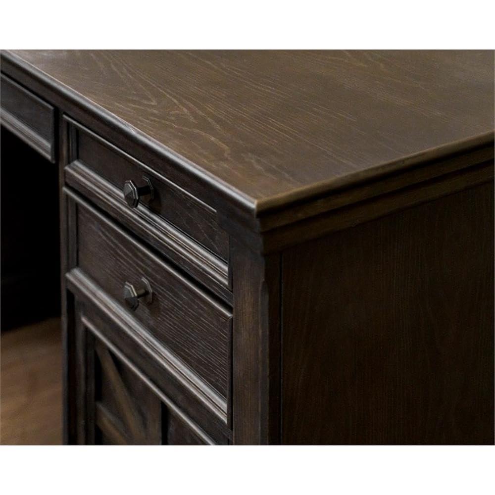 Kingston Traditional Wood Office Desk Dark Brown - Martin Furniture