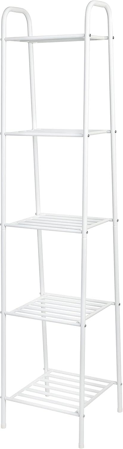 Honey Can Do 5-Tier Steel Shelf, White Matte