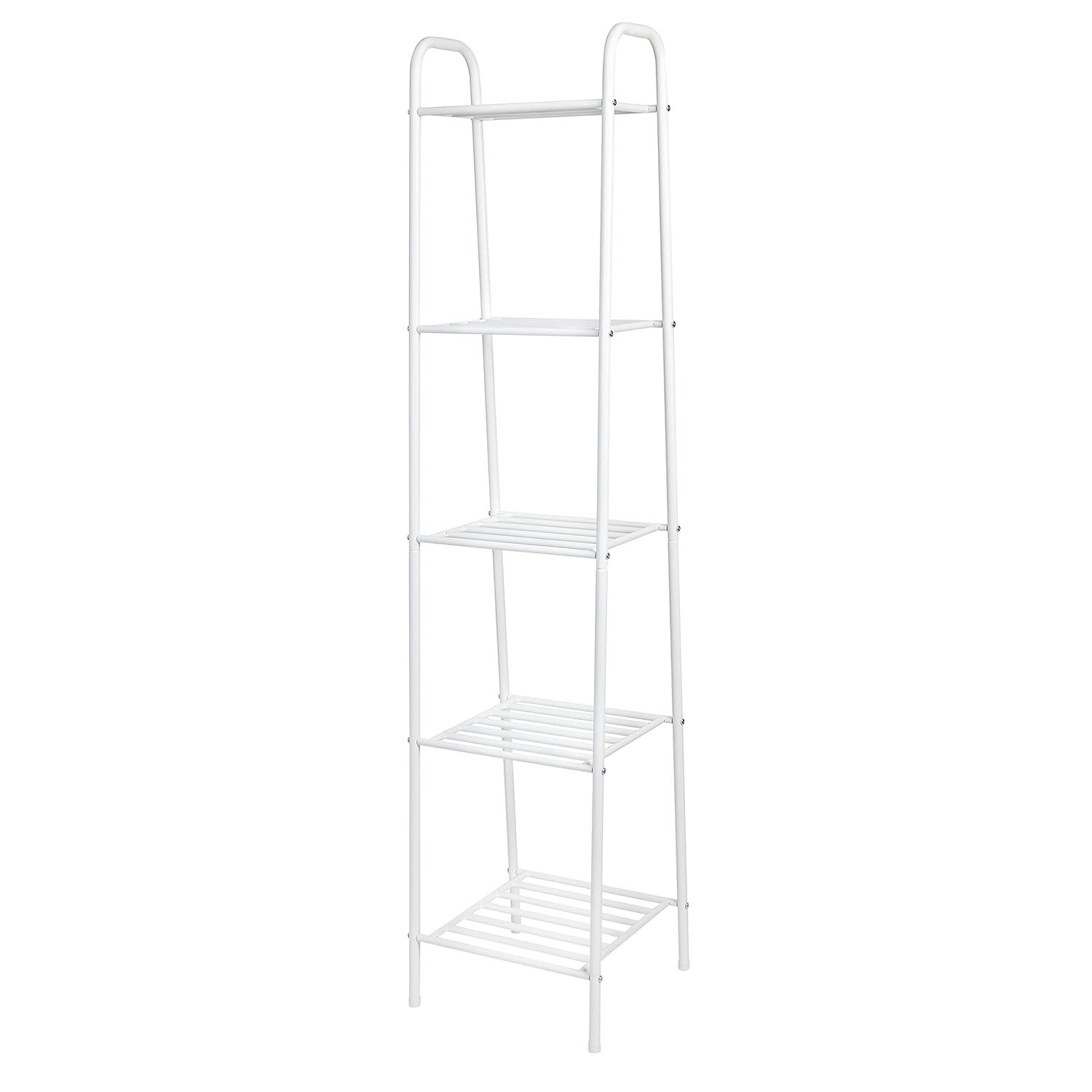 Honey Can Do 5-Tier Steel Shelf, White Matte