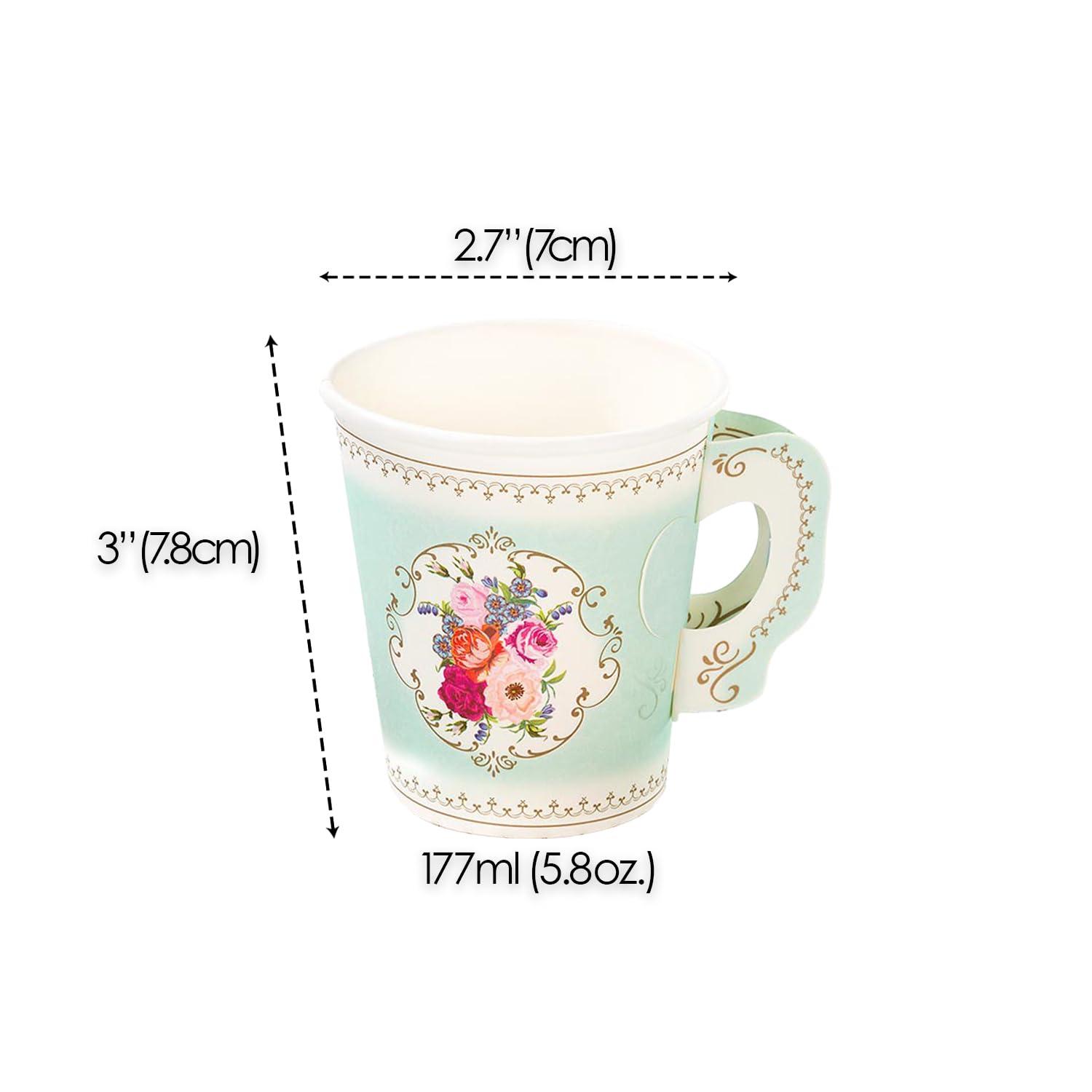 Paper Cup With Handle Saucers Set (12 Count)