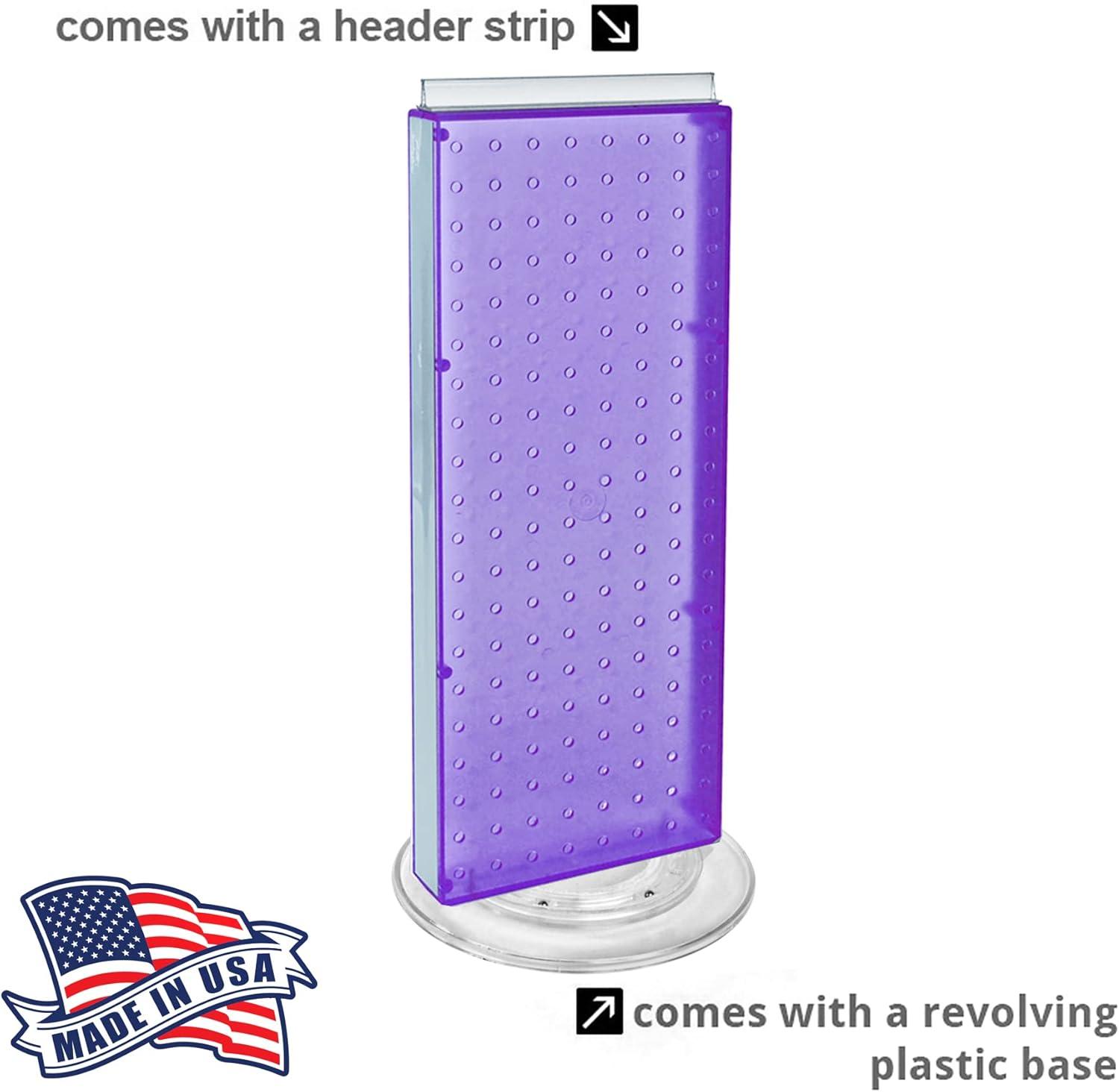 Revolving 8"W x 20.625"H Pegboard Counter Display w/16 4"Hooks