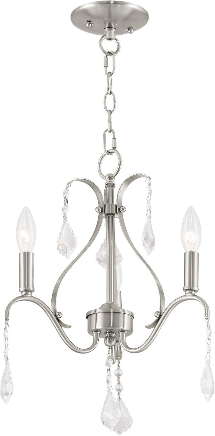 Brushed Nickel Mini 3-Light Candelabra Chandelier