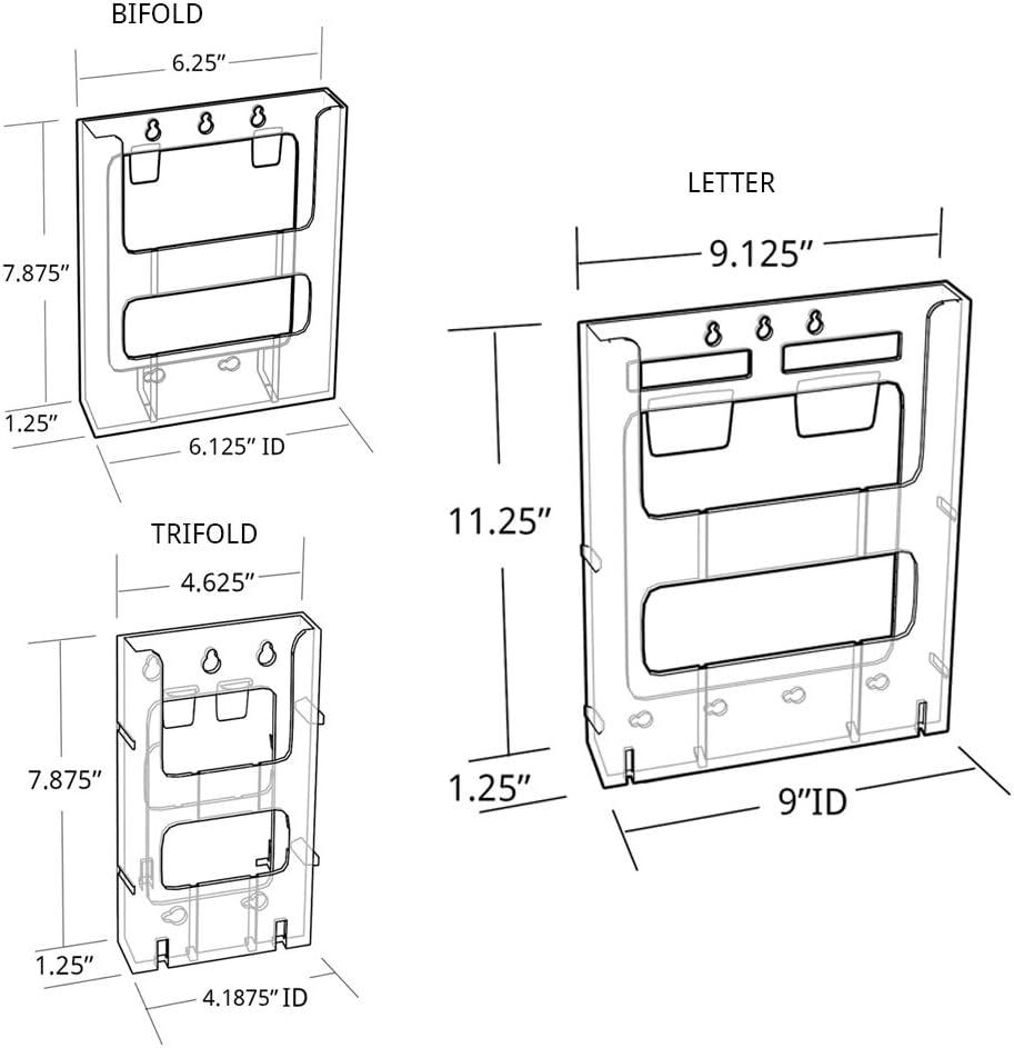 Azar Displays Eight-Pocket Letter Wall Mount