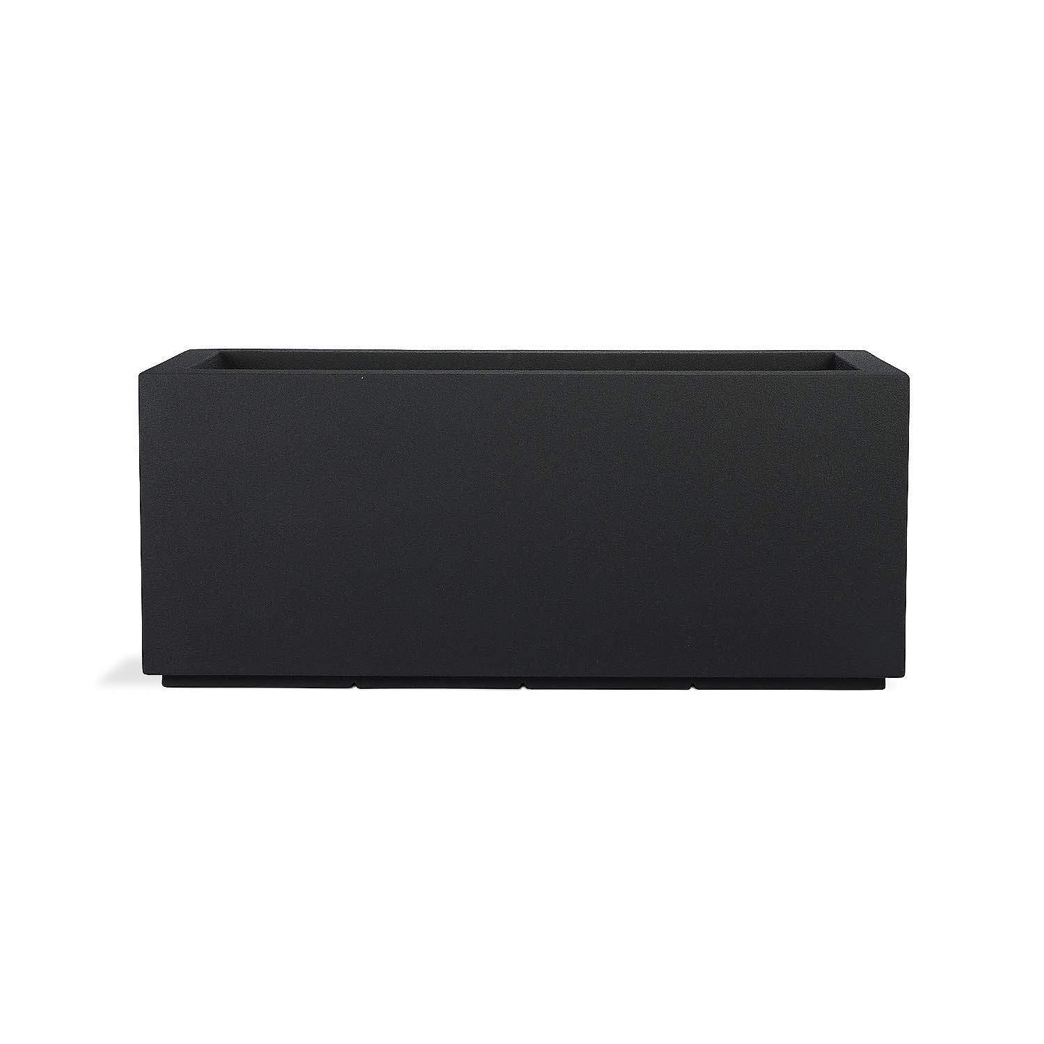 Modern Black Rectangular Trough Planter 46" L for Outdoor & Indoor