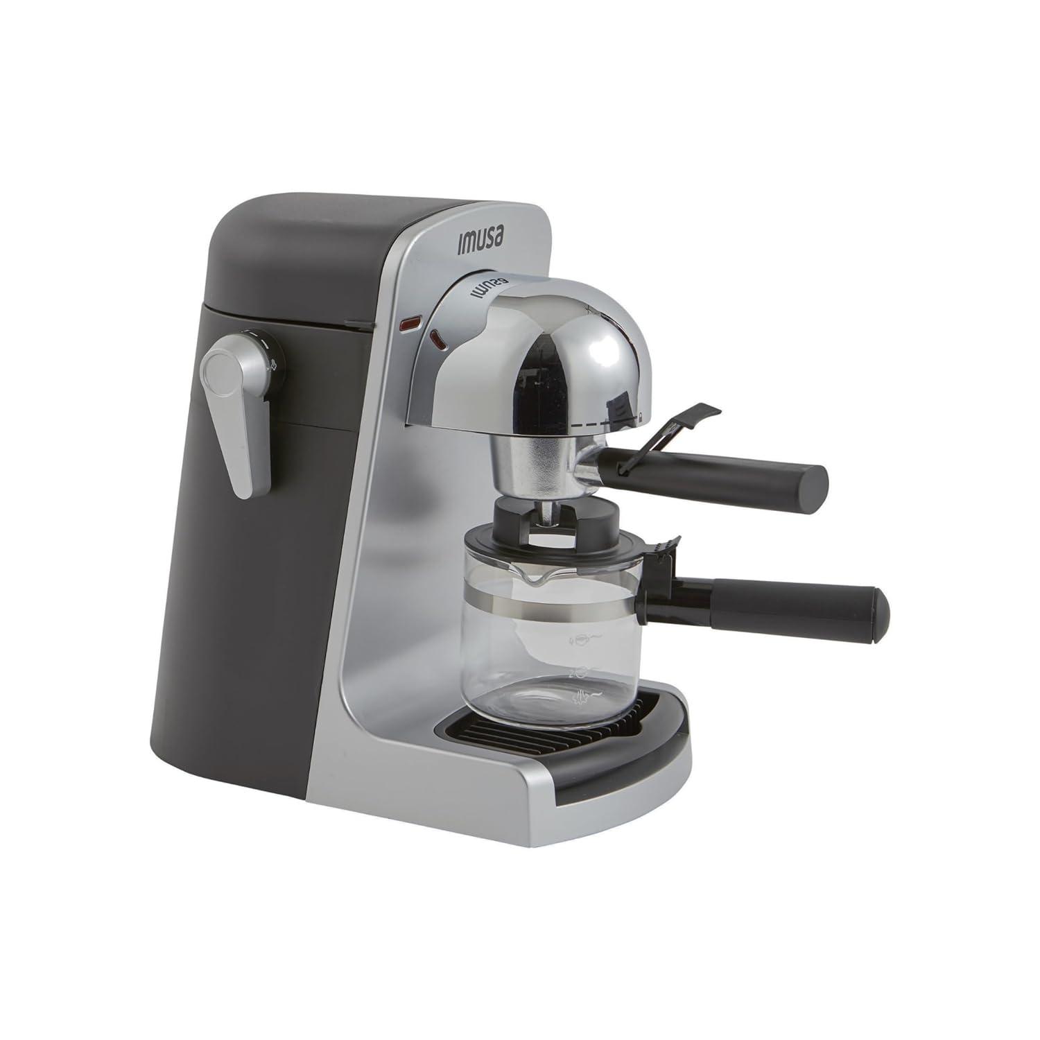 IMUSA GAU-18215 4 Cup Bistro Electric Espresso/Cappuccino Maker with Carafe, Silver