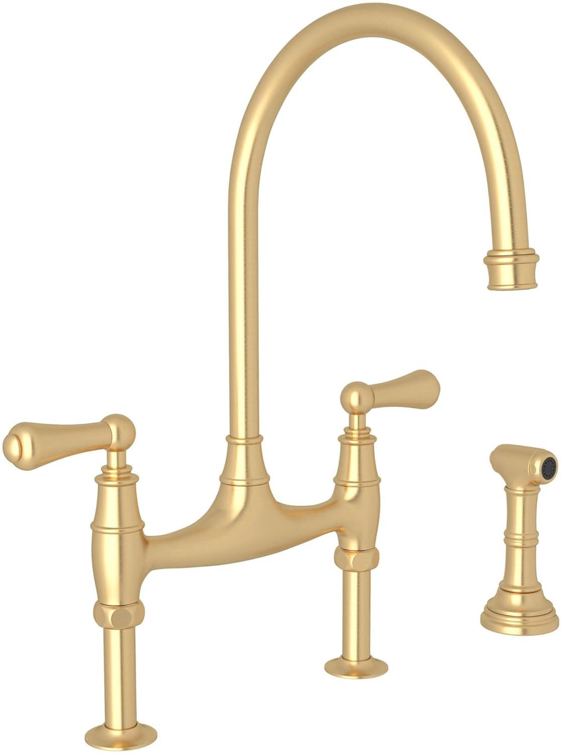 Georgian Era Bridge Kitchen Faucet With Side Spray
