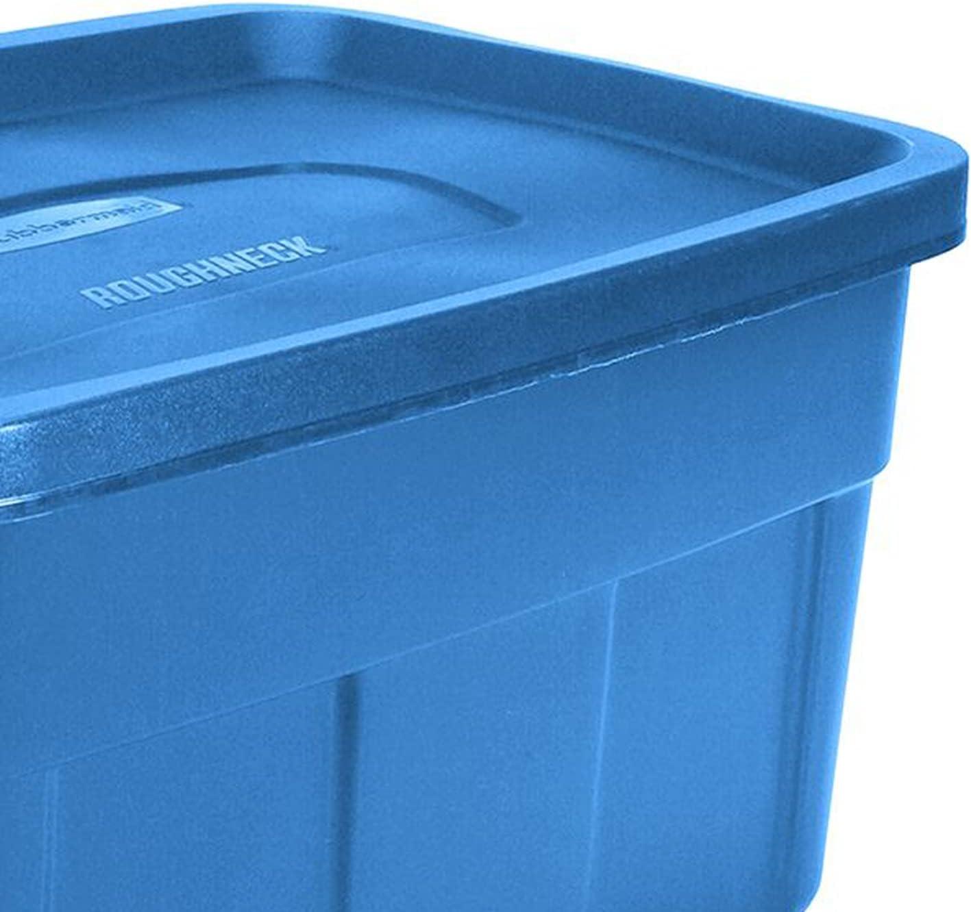 Heritage Blue 14 Gallon Plastic Stackable Storage Bins with Lids