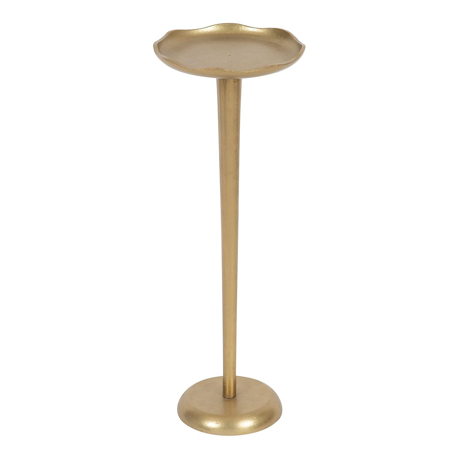 Kate and Laurel Alessia Round Metal Drink Table, 8x8x22, Gold