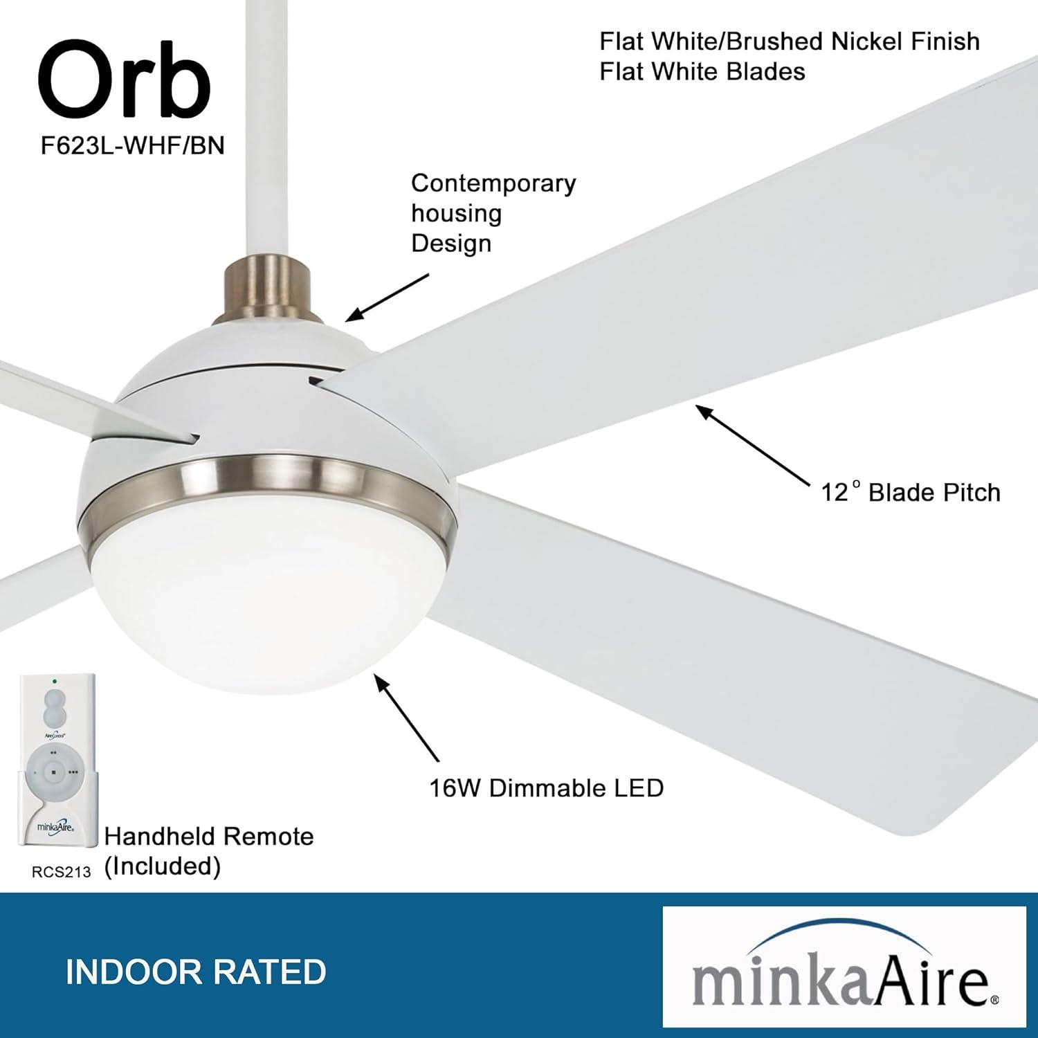 54" 4 - Blade LED Standard Ceiling Fan with Remote Control and Light Kit Included