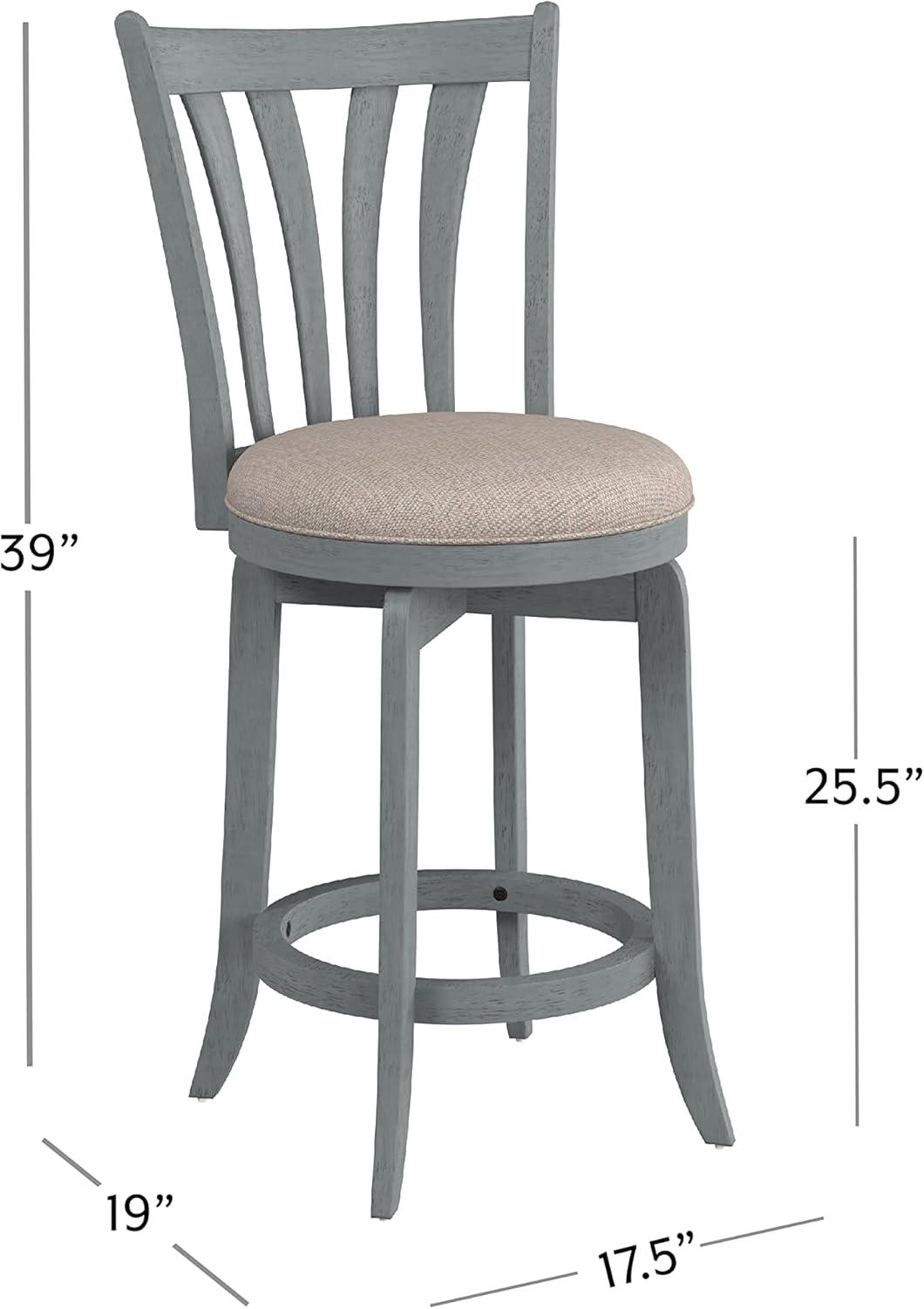 25.75" Savana Swivel Counter Height Barstool Blue (Wirebrush)/Cream - Hillsdale Furniture