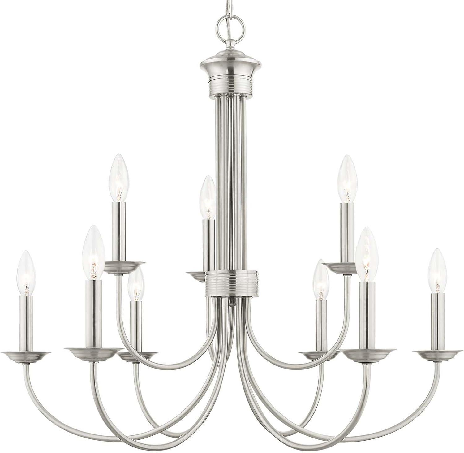 Livex Lighting Estate 9 - Light Chandelier in  Brushed Nickel