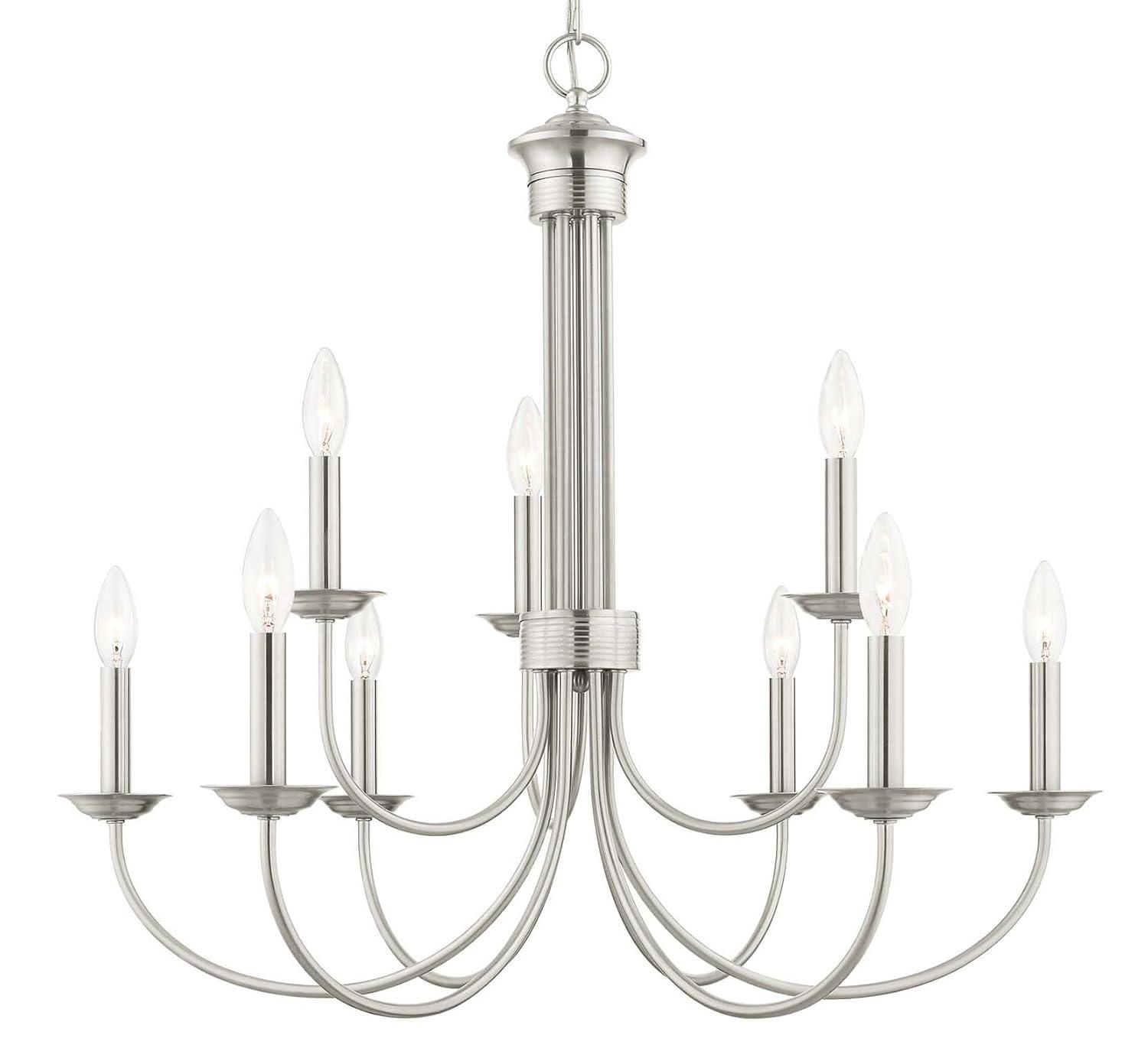 Livex Lighting Estate 9 - Light Chandelier in  Brushed Nickel