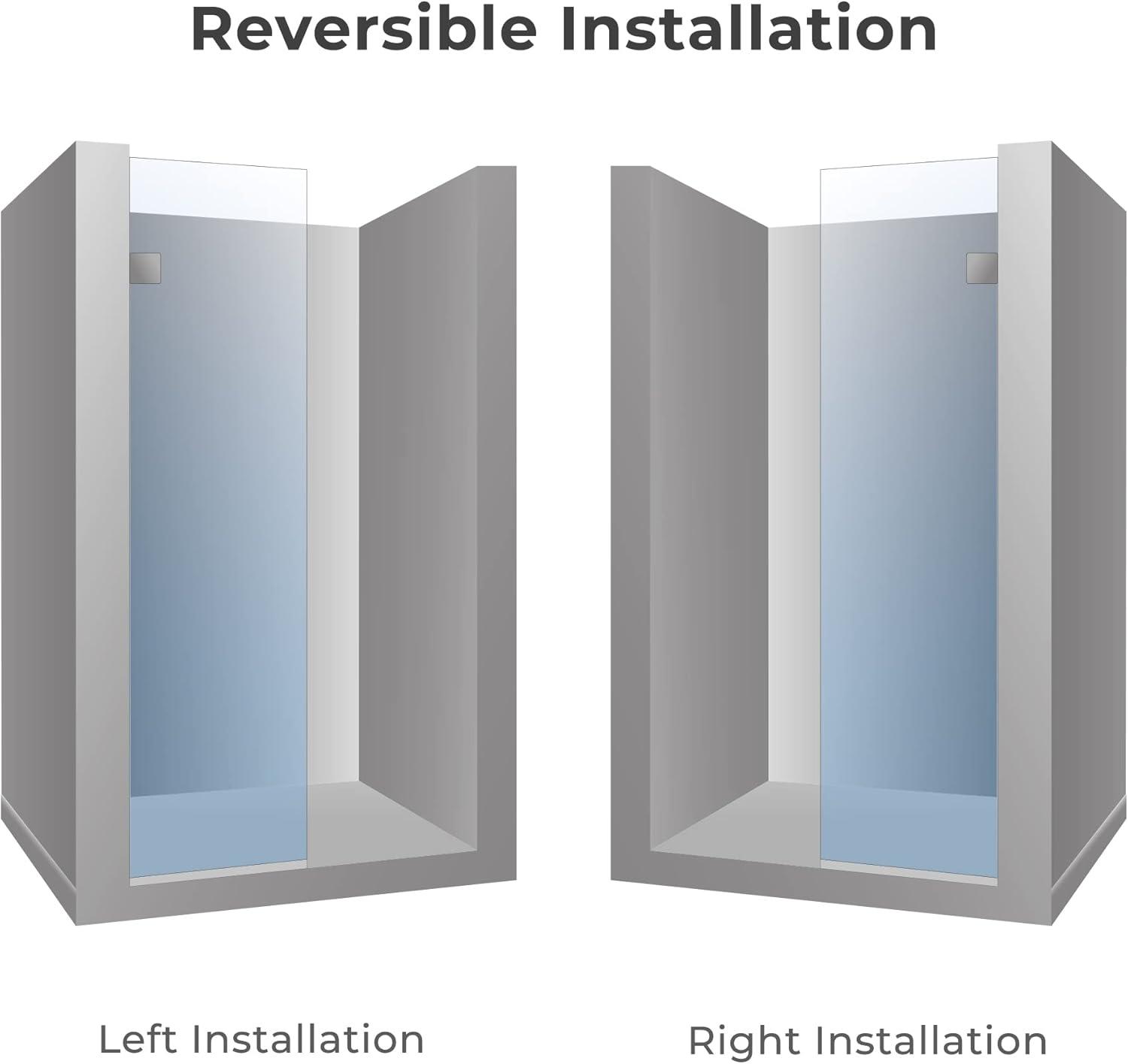 Milan Stationary glass shower Door 30 x 76 inch Clear Glass Oil Rubbed Bronze Finish 3/8" by Fab Glass and Mirror