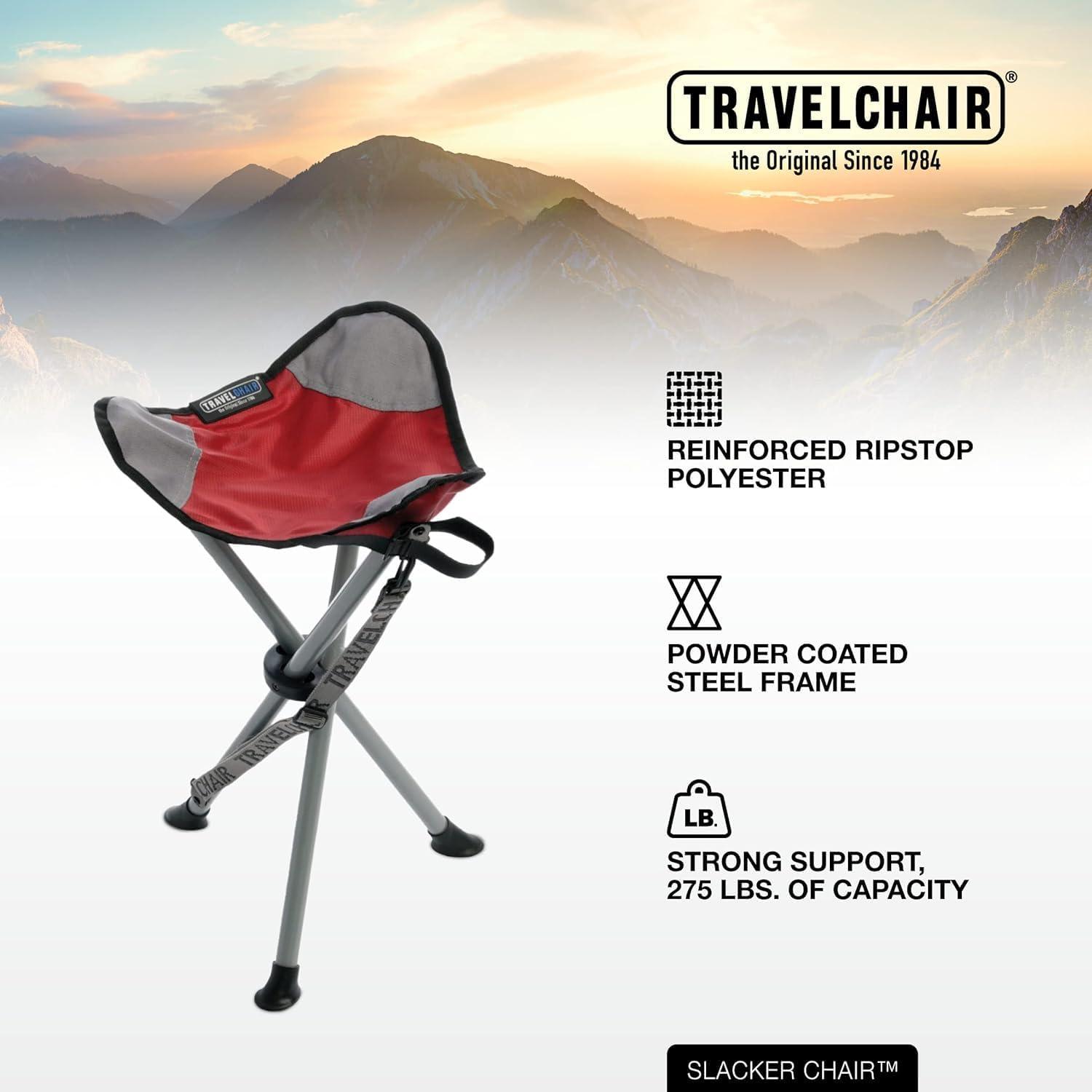 Red and Gray Portable Tripod Camping Chair