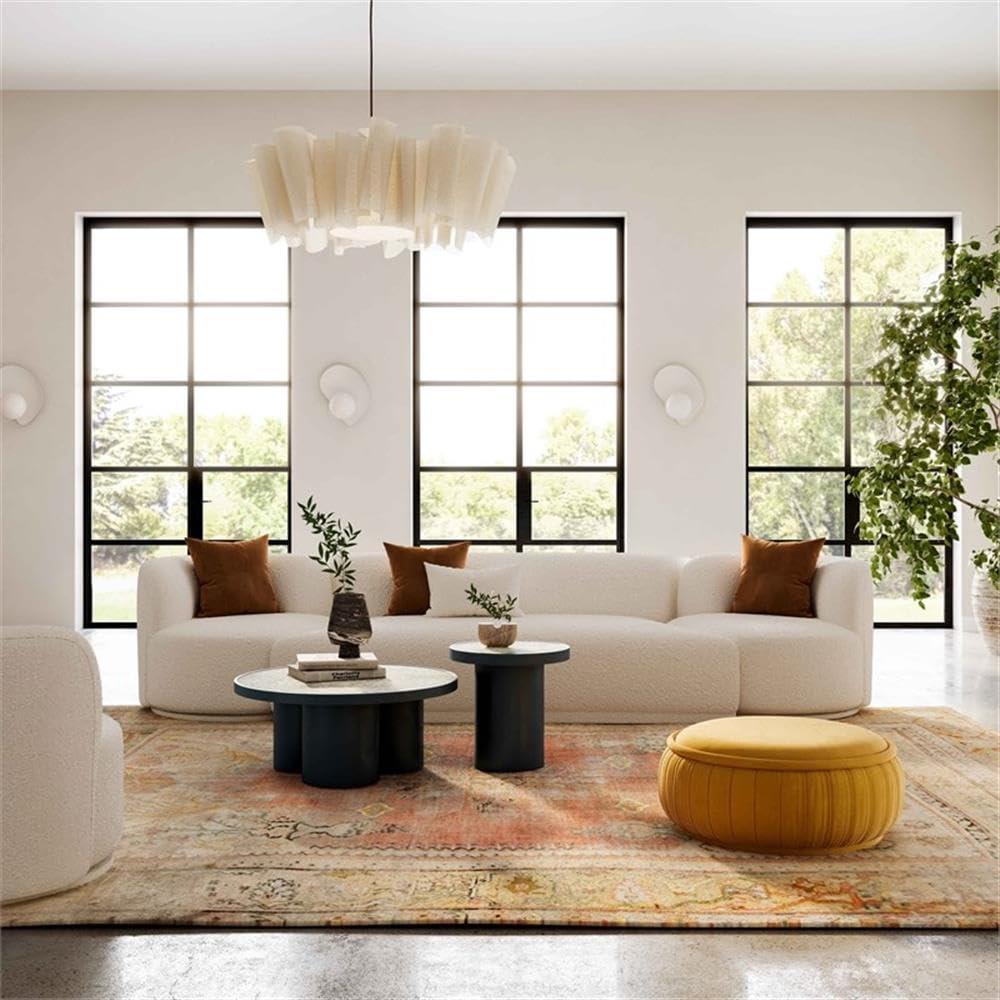 TOV Furniture Fickle Boucle 3-Piece Chaise Modular Sofa