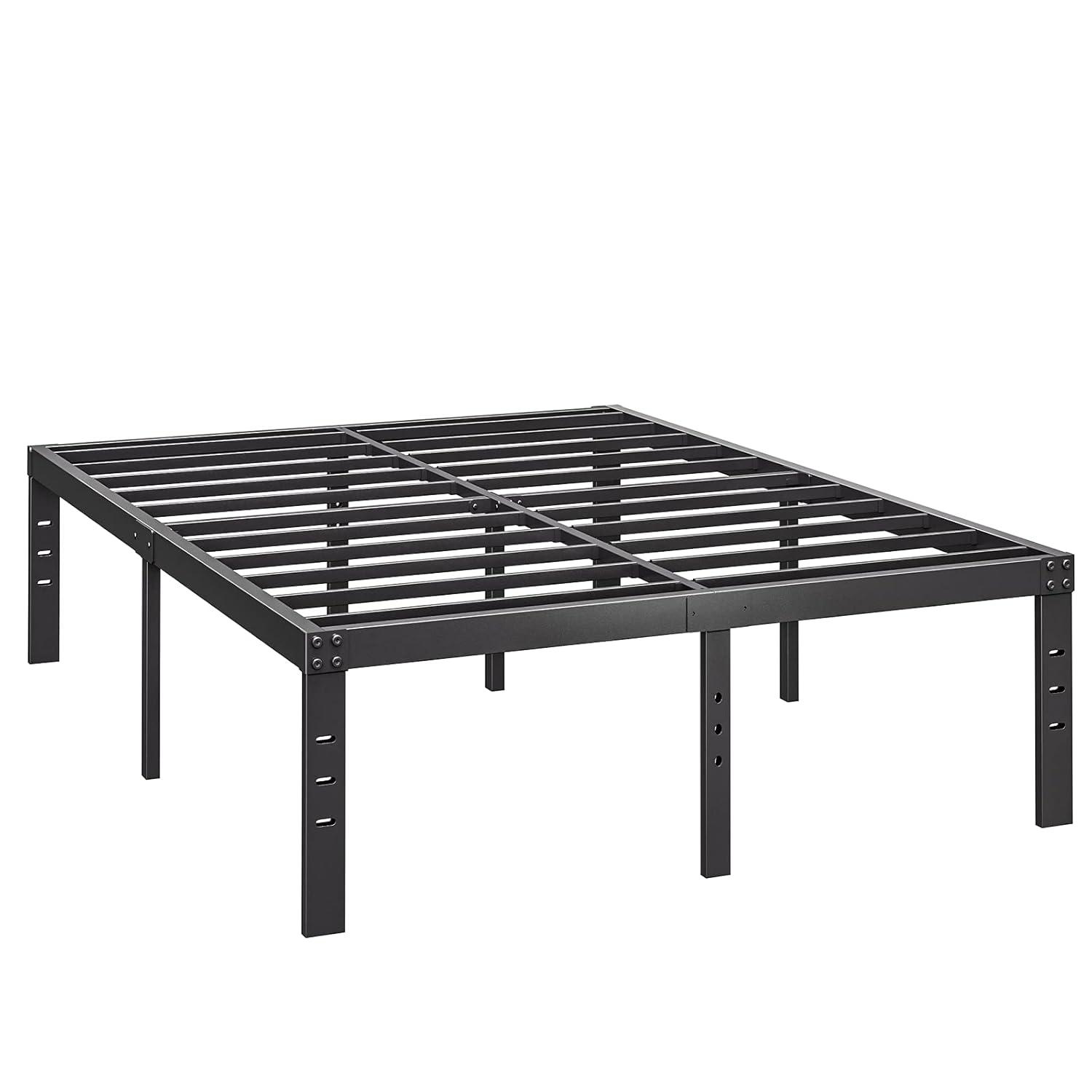 Twin Metal Bed Frame - 16 Inch Tall, No Box Spring Needed, Heavy Duty Platform With Storage Space, Sturdy Non-Slip Noiseless
