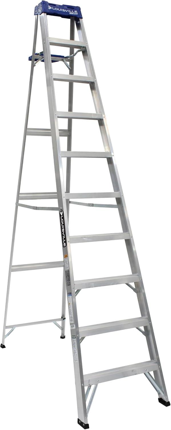 Louisville Ladder 10 ft. Aluminum Step Ladder with 250 lbs. Load Capacity Type I Duty Rating