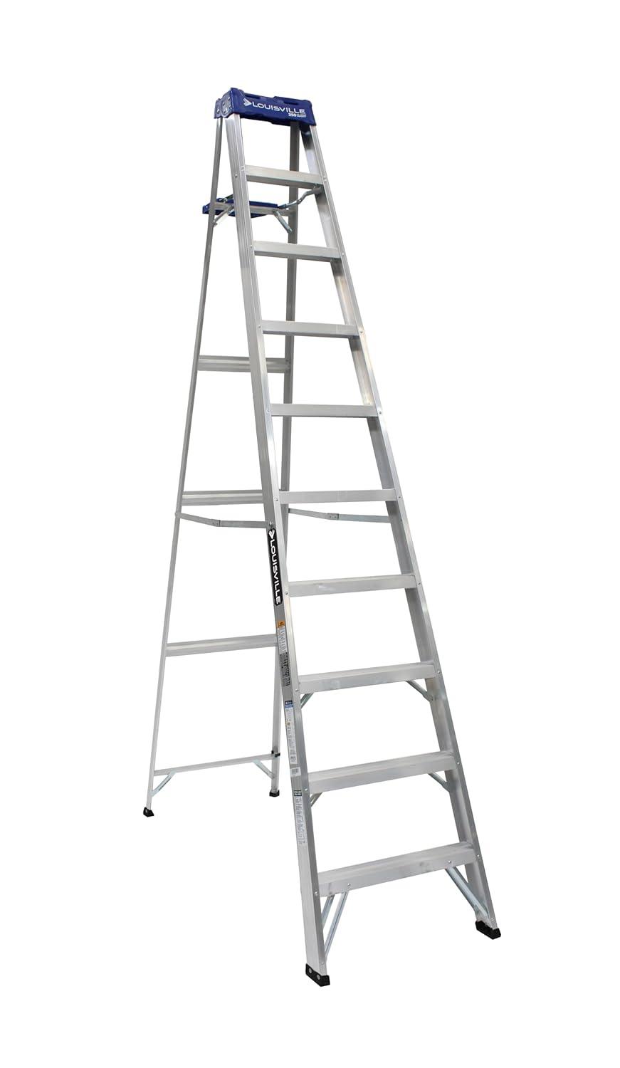 Louisville Ladder 10 ft. Aluminum Step Ladder with 250 lbs. Load Capacity Type I Duty Rating