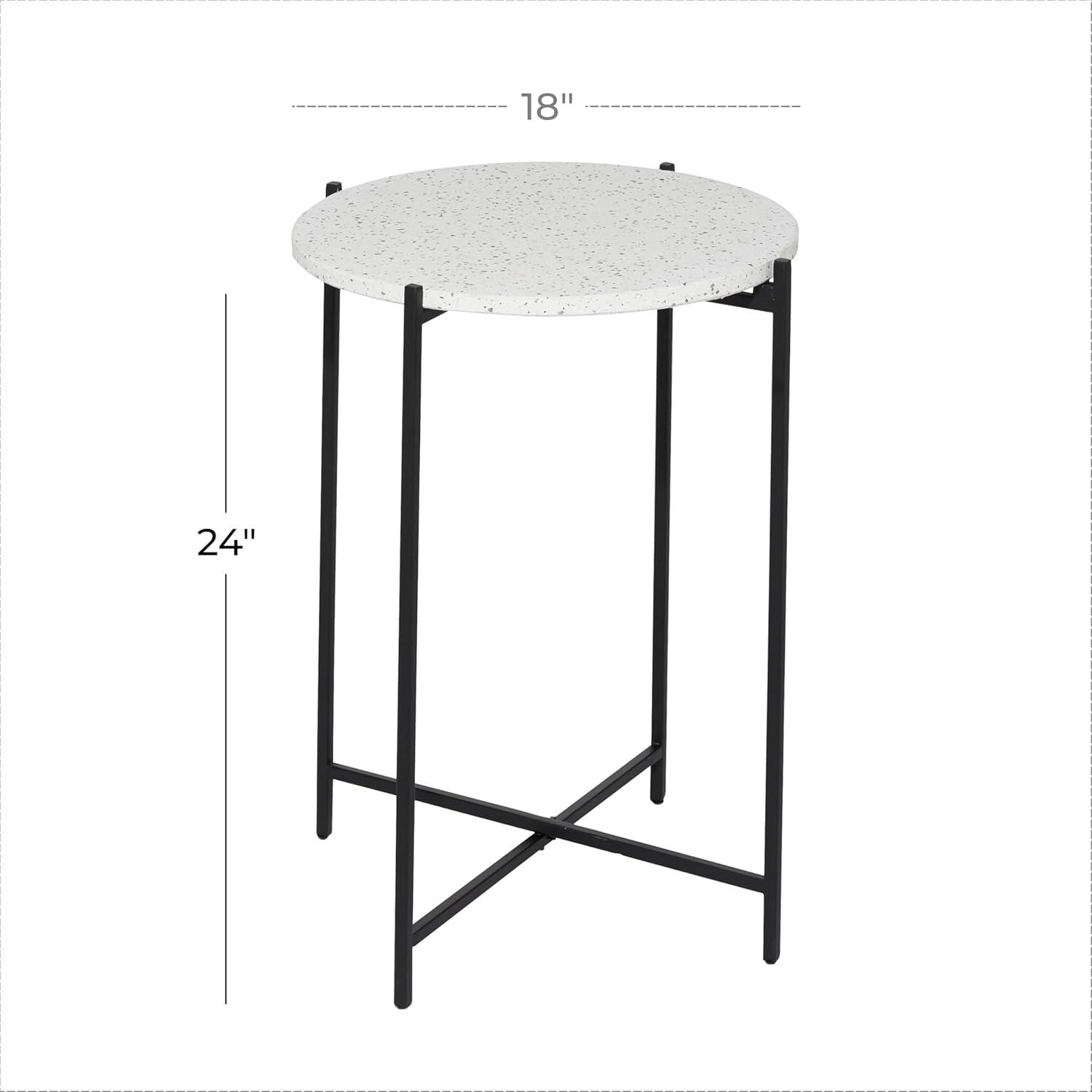 Contemporary Terrazzo Accent Table White - Olivia & May