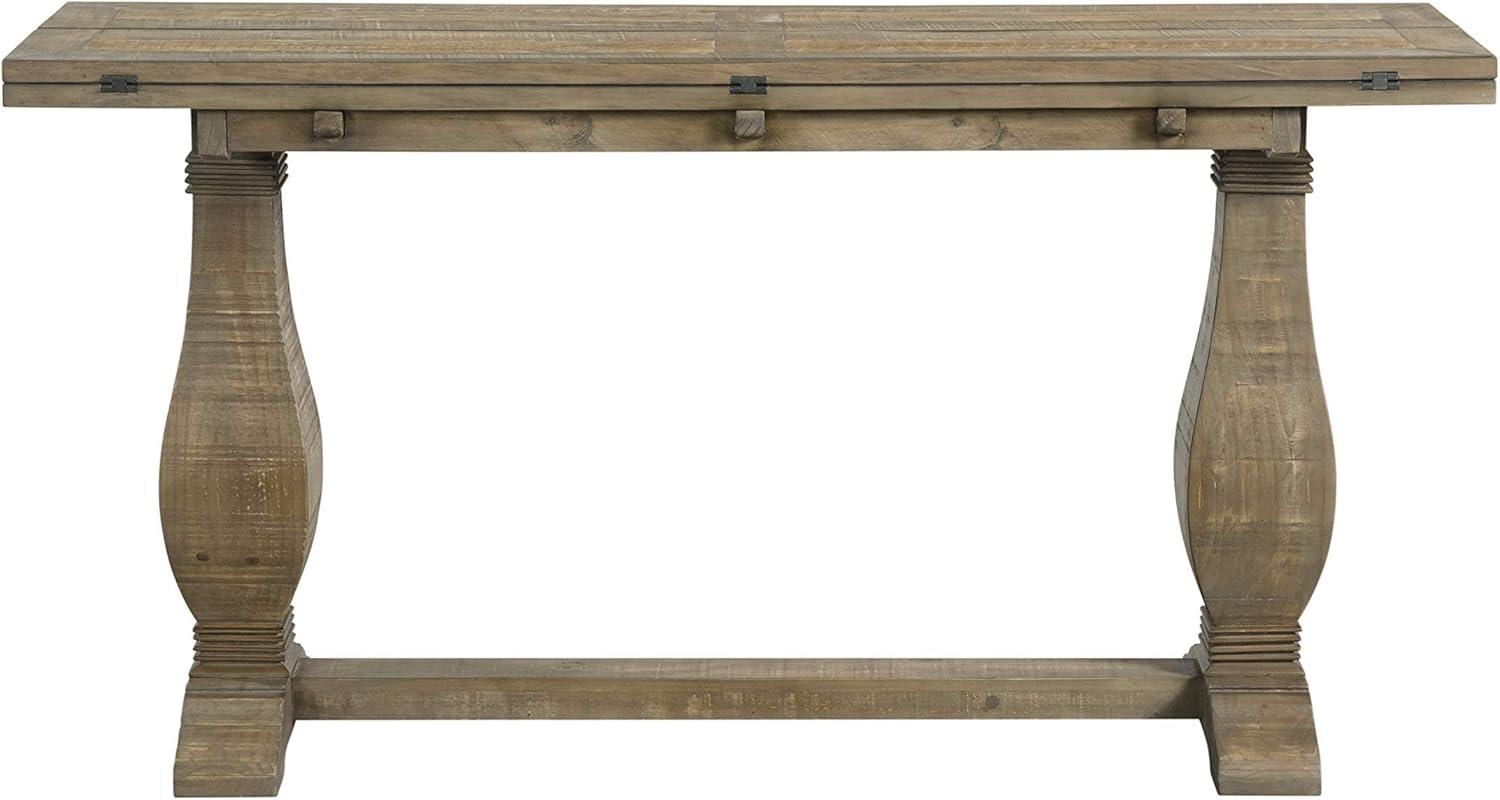 Versatile Farmhouse Flip-Top Console Table in Reclaimed Natural Pine