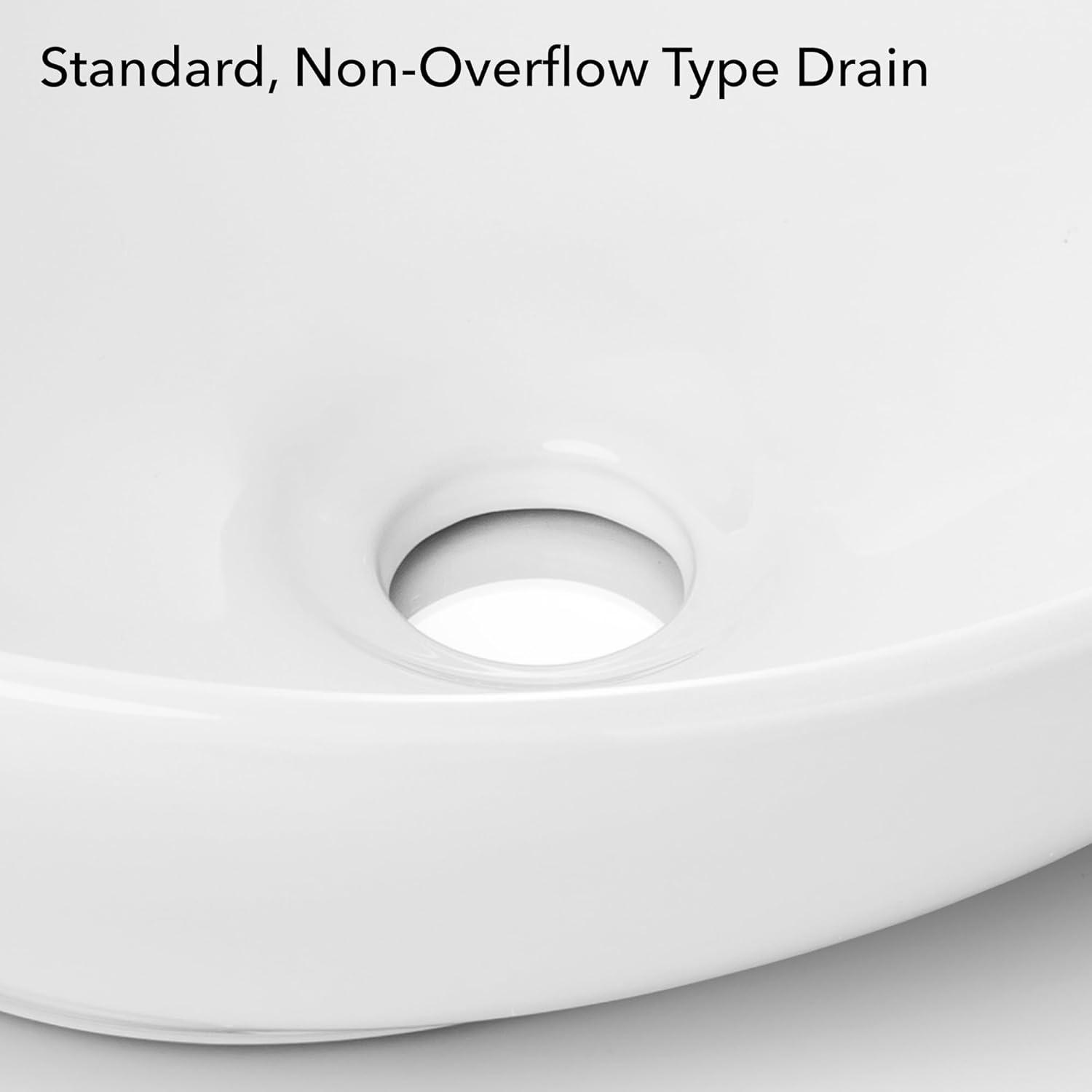 Miligore 16'' White Ceramic Oval Bathroom Sink