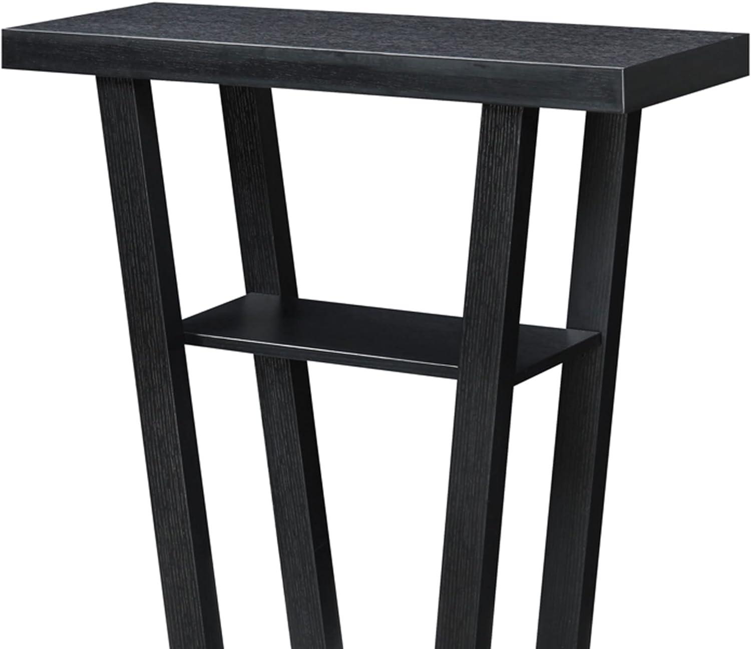 Convenience Concepts Newport V Console with Shelves, Black