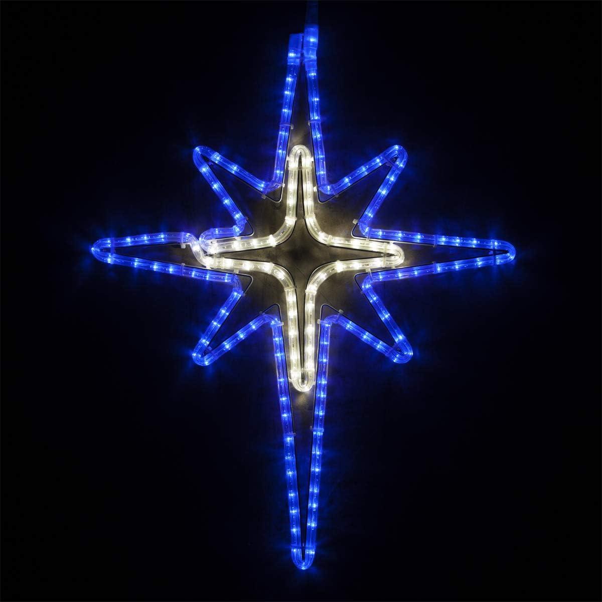 28" Blue and Cool White LED Bethlehem Star Rope Light
